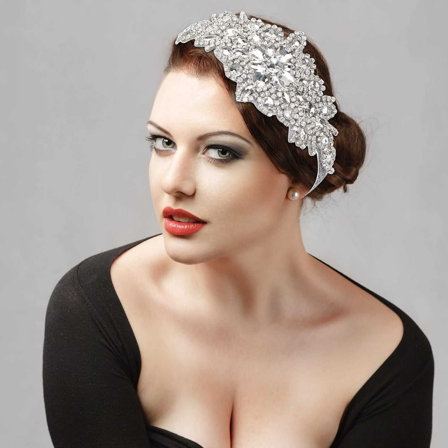 Sibba 1920s Flapper Rhinestone Headband, Vintage Gatsby Headpiece Crystal Hair Headband 20's Dress Accessories for Women Girls Costume Prom Wedding Carnival Cocktail Party Retro Style Theme Birthday