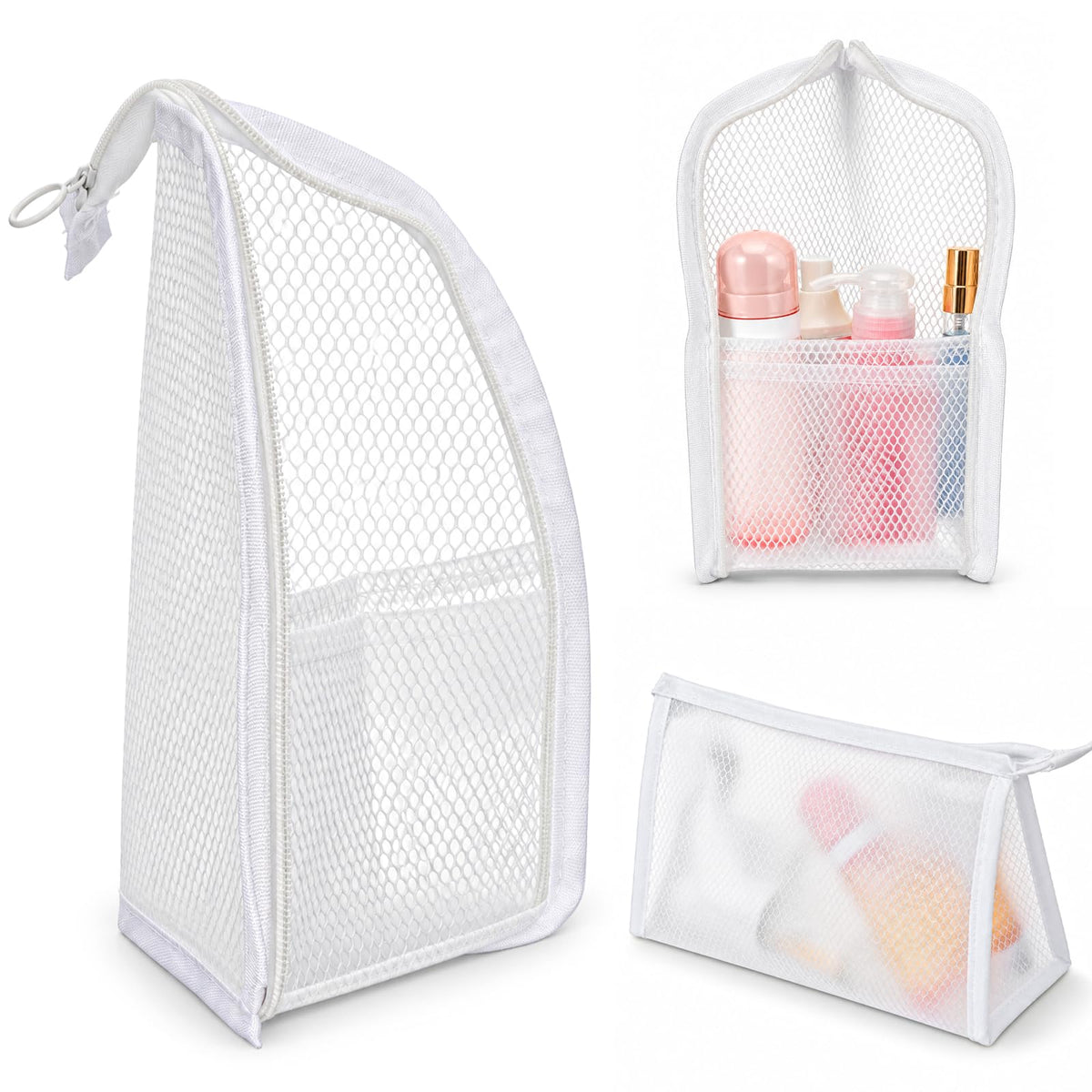 QFGasre Standing Toiletry Bag, 2 Pcs Upright Travel Toiletry Makeup Bag