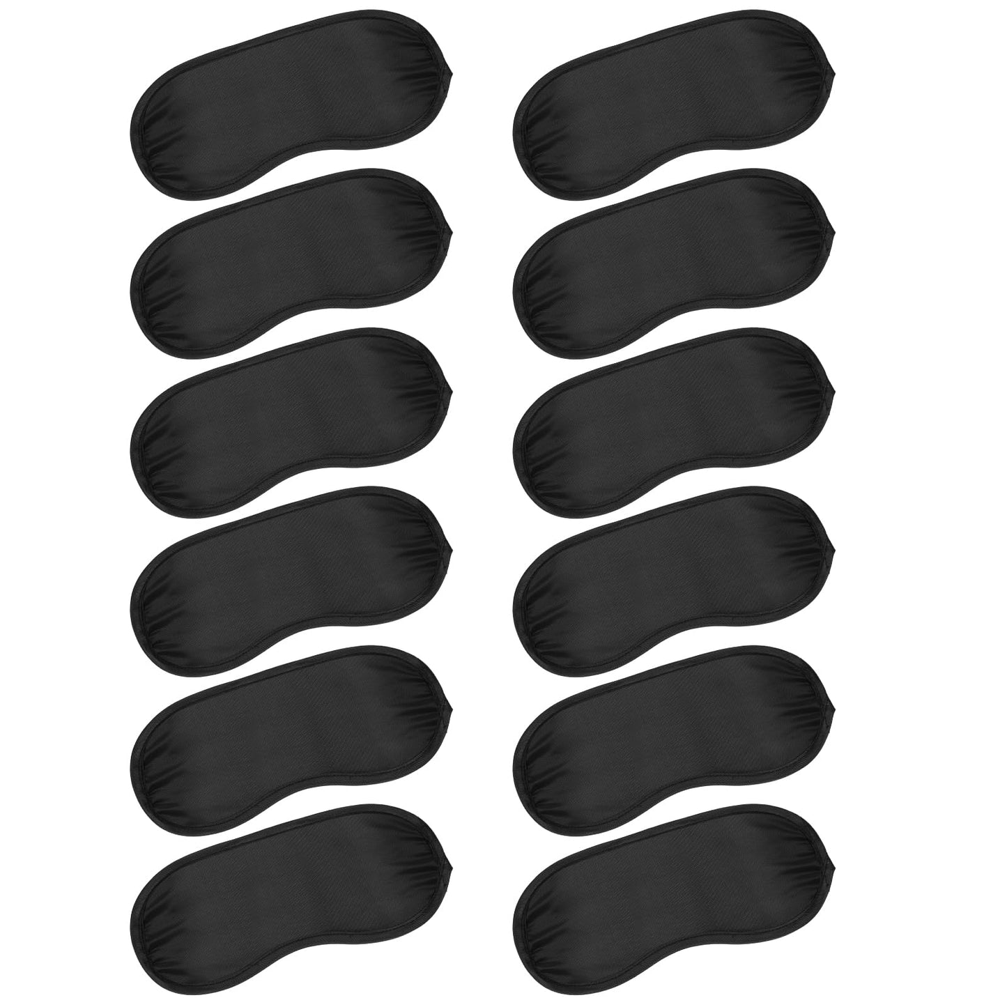 12 Pcs Sleep Mask, Blindfold Eye Masks with Elastic Straps for Women Men, Night Eyeshade Eye Cover for Party Games Travel Sleep Team Build Party Supply, Black