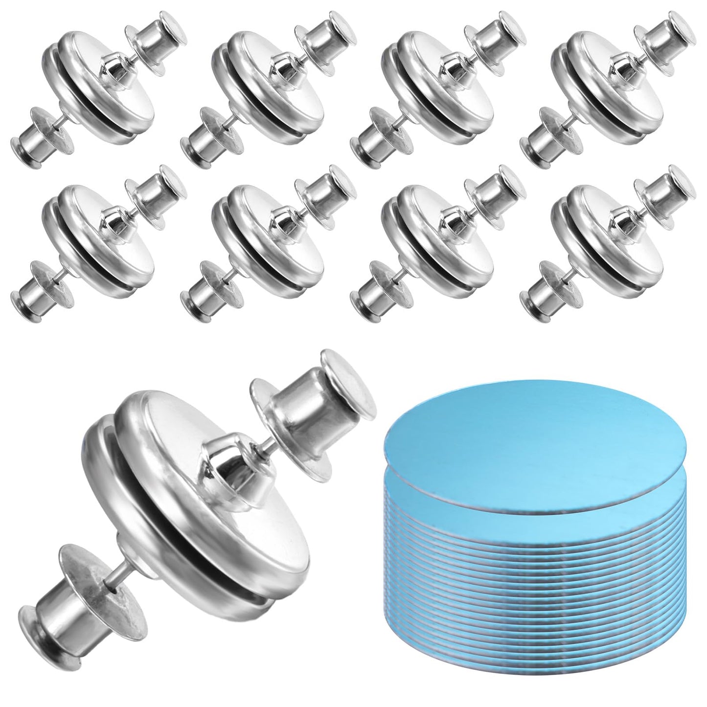 Wanmu Pack of 20 Magnetic Shower Curtain Side Clips, Magnets for Curtains, Leak-proof Buckle for Shower Curtain, Magnetic Closure, Curtain Magnetic Button, Windproof Stopper, Splash Guard Clips