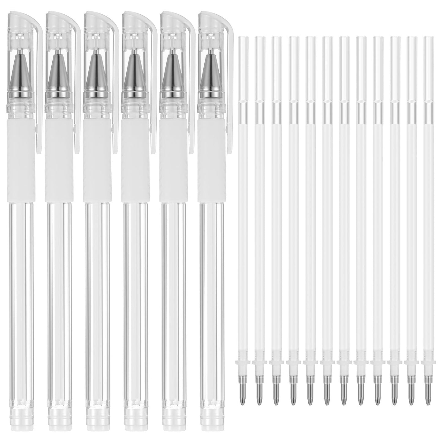 Hpmjz 6 pcs Eyebrow Microblading Marker Pen Makeup Lamination white Marker Pens Brow Mapping Pen Eyebrow Permanent Position Mark Tools with 18 Replacement Refills for Women Lip Skin