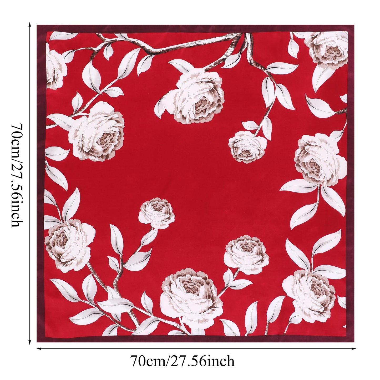 Wanmu Head Scarf for Women, Satin Neck Scarf, Hair Scarf, Printed Square Scarf Bandanas for Women (pink)
