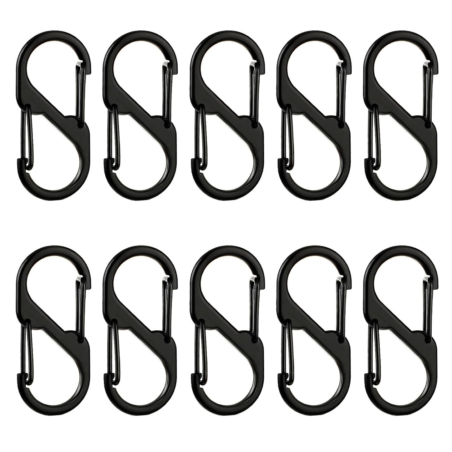 S Carabiner Keyring Clip, 10 PCS Small Carabiner Clips Keychain Clip Dual Spring Snap Hook Replacement Double Clip Hook for Home Outdoor Hiking Fishing Camping Travel