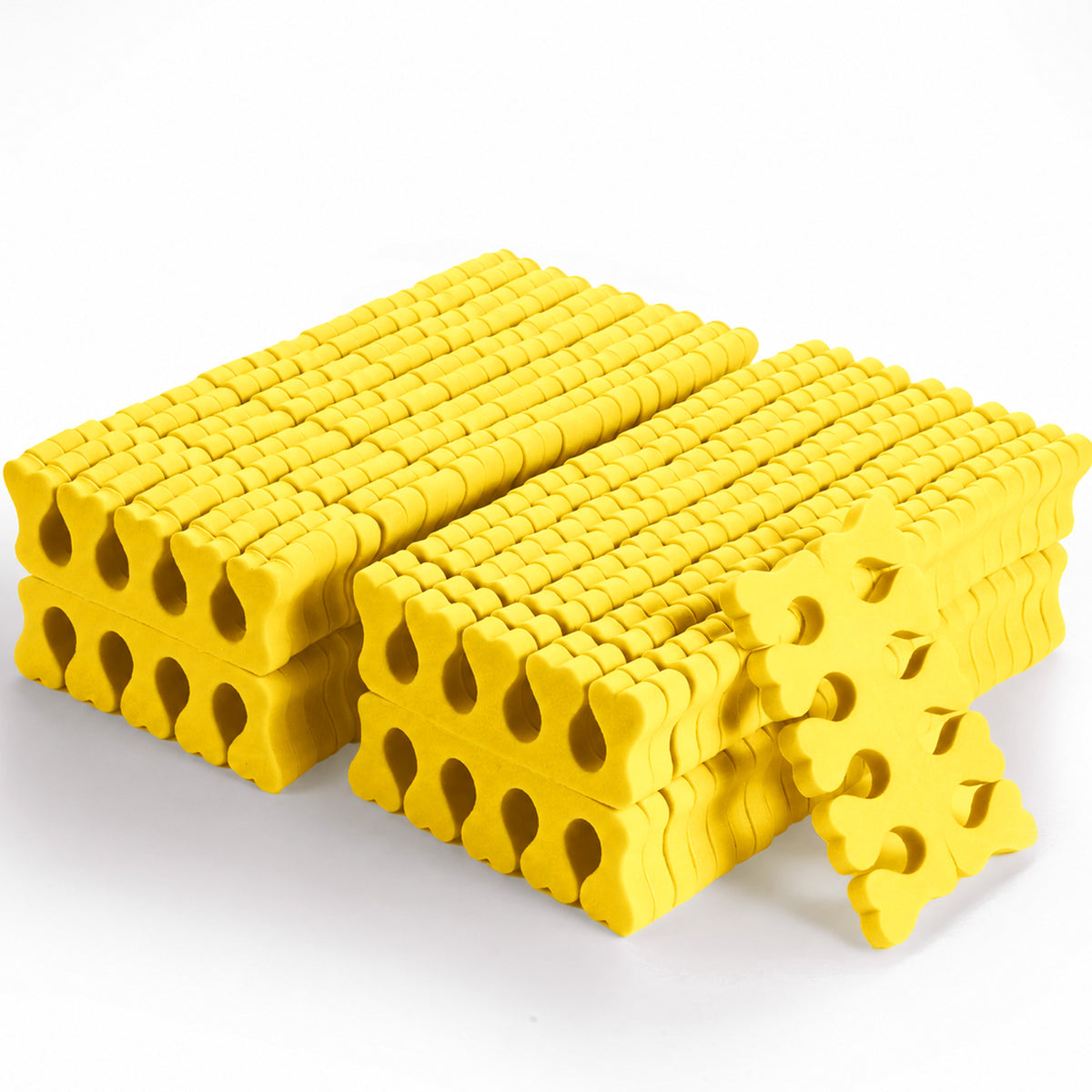 YBEATY 100 Pcs Sponge Toe Separators Soft Finger Separators Premium Pedicure Tool Kit Flexible Toe Divider Spacer for Polishing Pedicure Manicure Coating Nail Art Beauty Accessories (yellow)