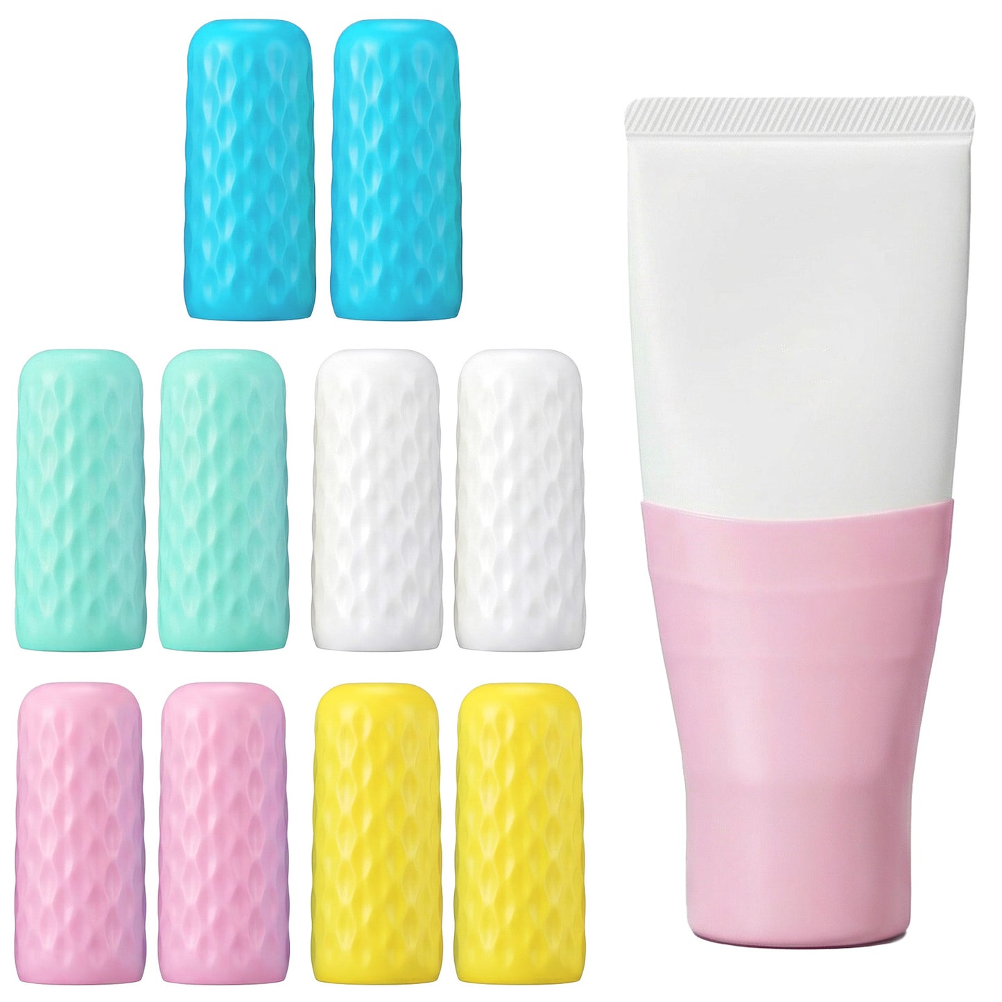 Sibba 10 Pack Travel Essentials Silicone Bottle Covers, Spill Proof Bottle Cover, Leak Proofing Elastic Sleeves, Cruise Essential, Fits Various Travel Size Bottles