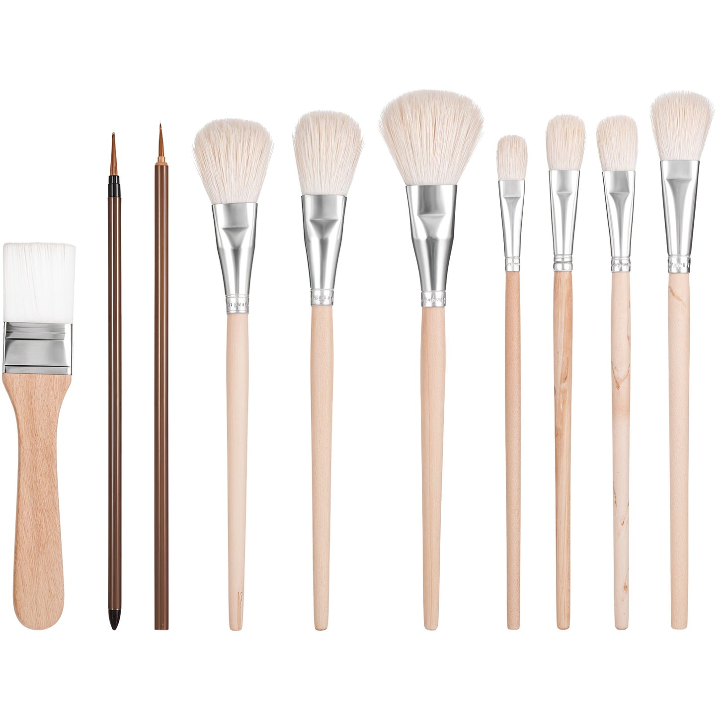 10 Pcs Pottery Glaze Brushes Ceramic Brushes Set Mop Brush for Acrylic Watercolor Paintbrush Painting Goat Hair Blending Brush Underglaze Paintbrush for Pottery Wool Art Tool for Oil Acrylic