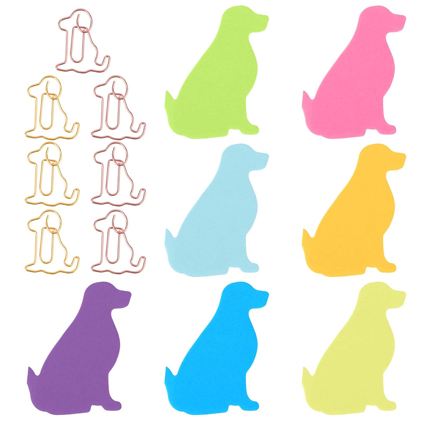 217 Pcs Cute Dog Sticky Notes Bright Colorful Sticky Pad Self Adhesive Memo Notes Animal Notes Index Tabs Dog Shape Memo Pads for Reminders Study Work Office School Home