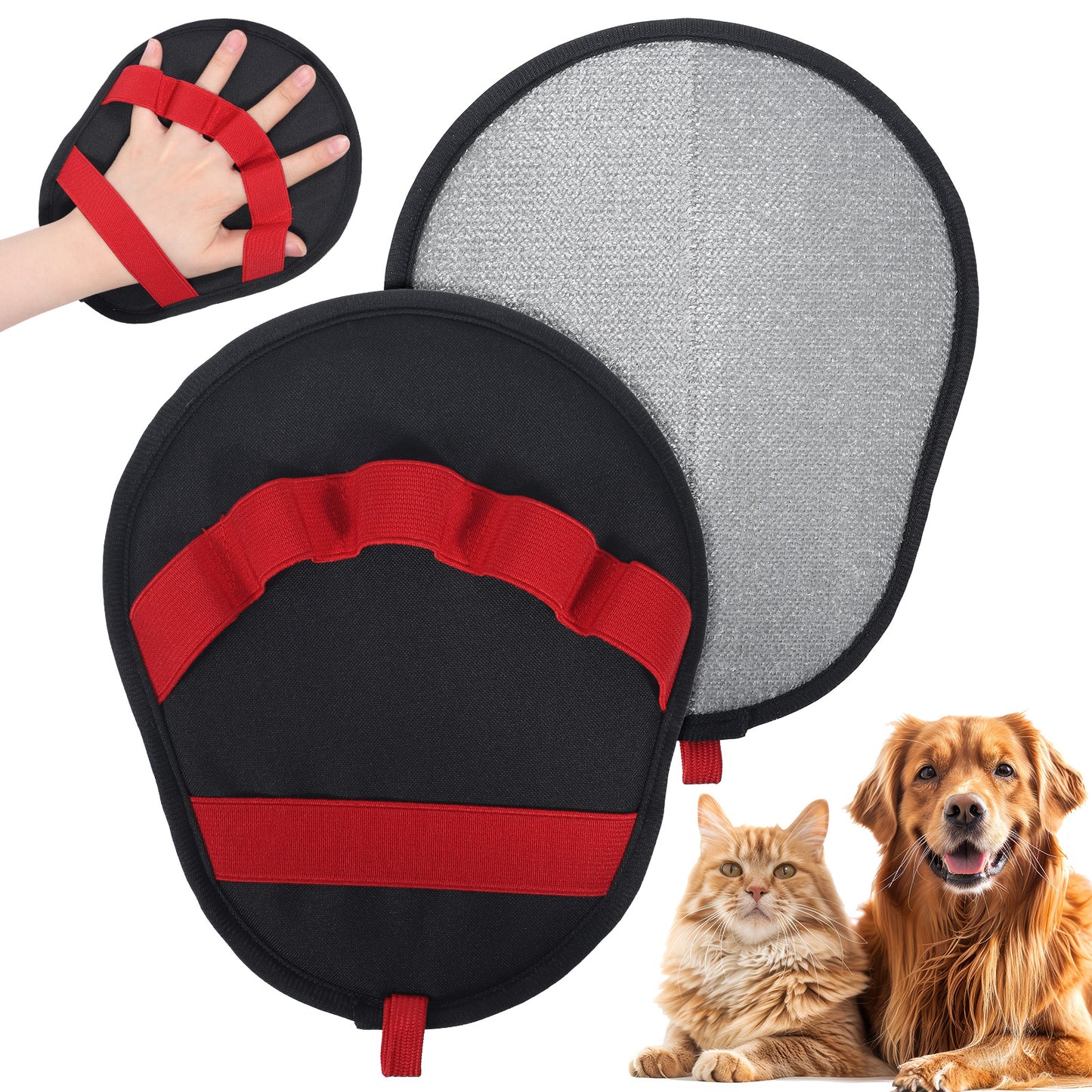 Hadnves Pet Hair Removal Glove for Dog Cat Electrostatic Pet Hair Remover Glove 5Finger Design Reusable Remover Gloves Grooming Gloves Fur RemoverTool for Furniture Couch Car Seat Laundry Cloth
