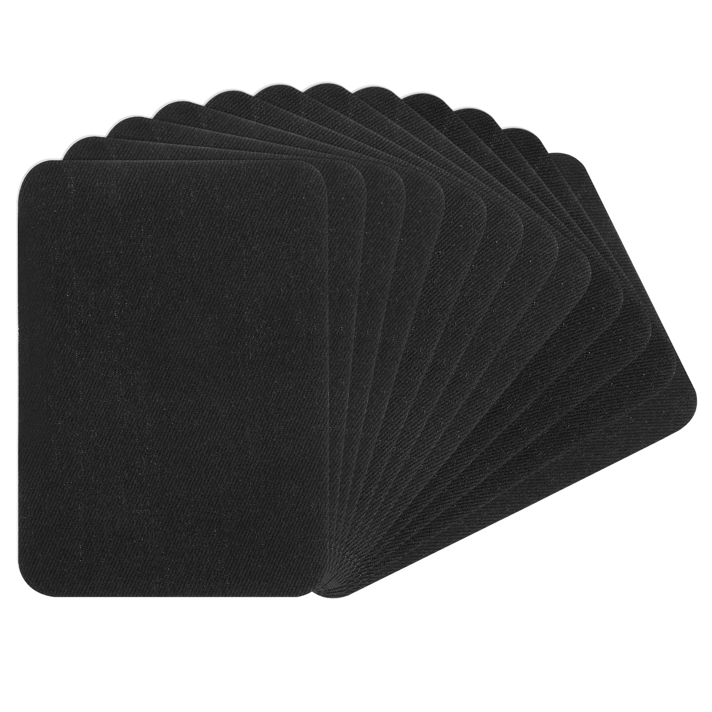 12PCS Iron-on Fabric Repair Patches, 4 x 3 Inches Cotton Iron on Patches for Clothing Inside & Outside Repair, Fabric Patches Iron on Clothes Repair Decorating Kit, Strongest Glue Cotton(Black)
