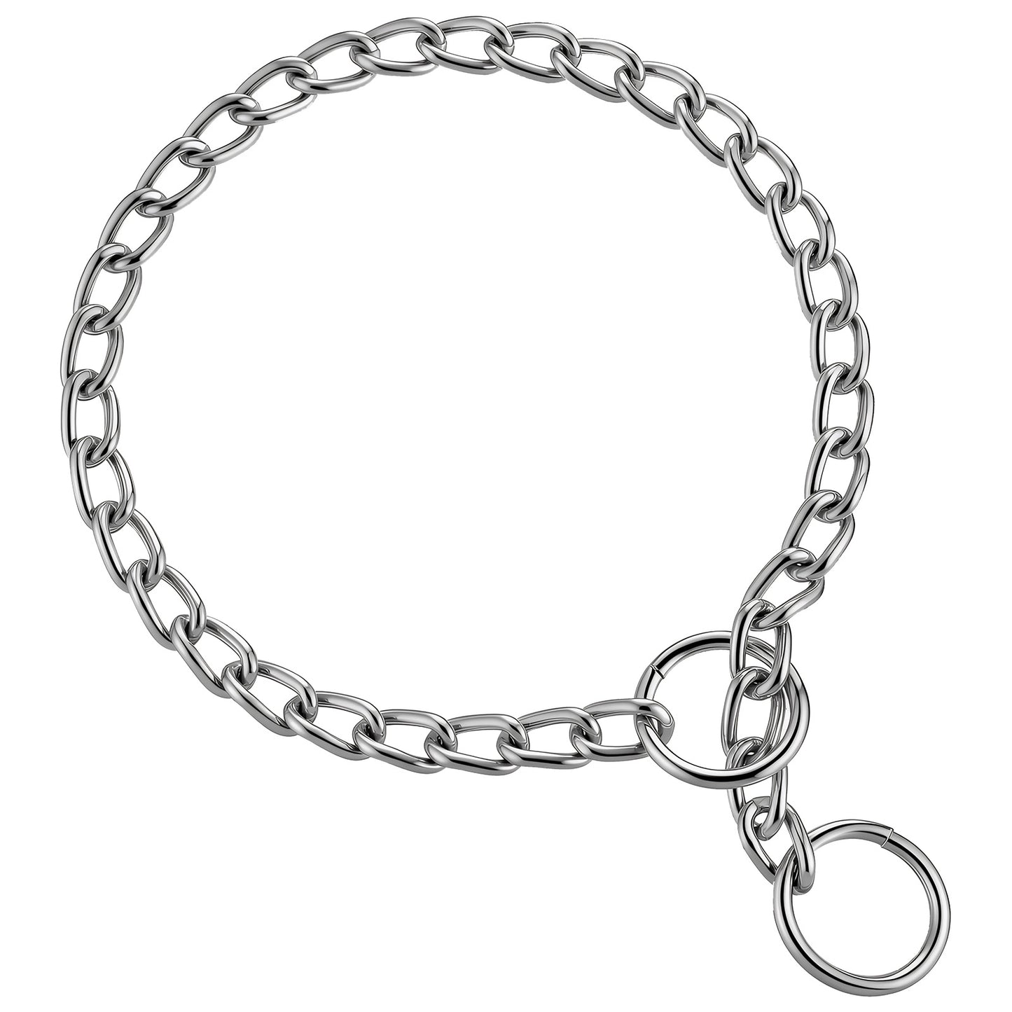 Gjinxi Metal Chain Dog Training Choke Collar Adjustable Stainless Slip Link Dog Choker Collar Weather Proof Heavy Duty Puppy Necklace for Small Medium Large Big XL Breed Pet Dogs