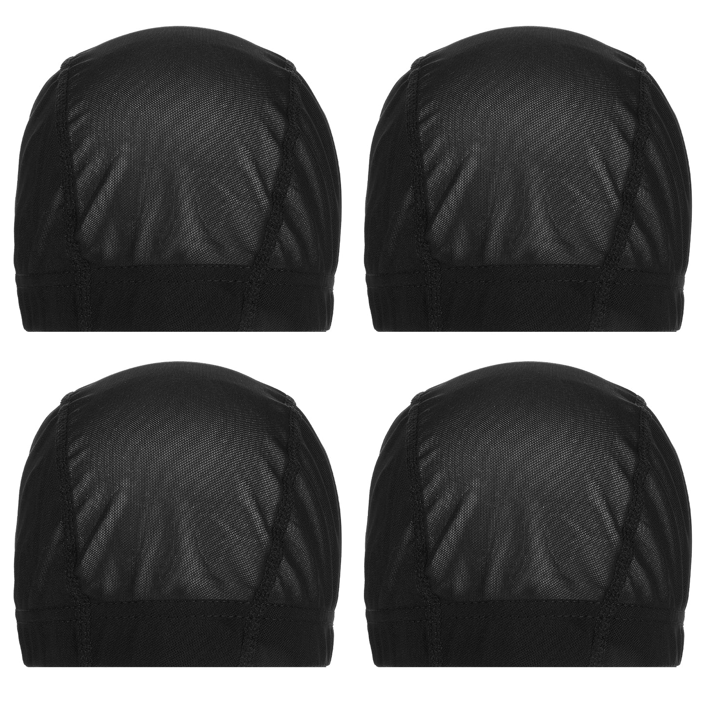 Dimeho 4 Pieces Wig Caps Black Mesh Wig Caps for Women Lace Front Hair Net for Long Hair Making Wig Halloween Cosplay Stretchable