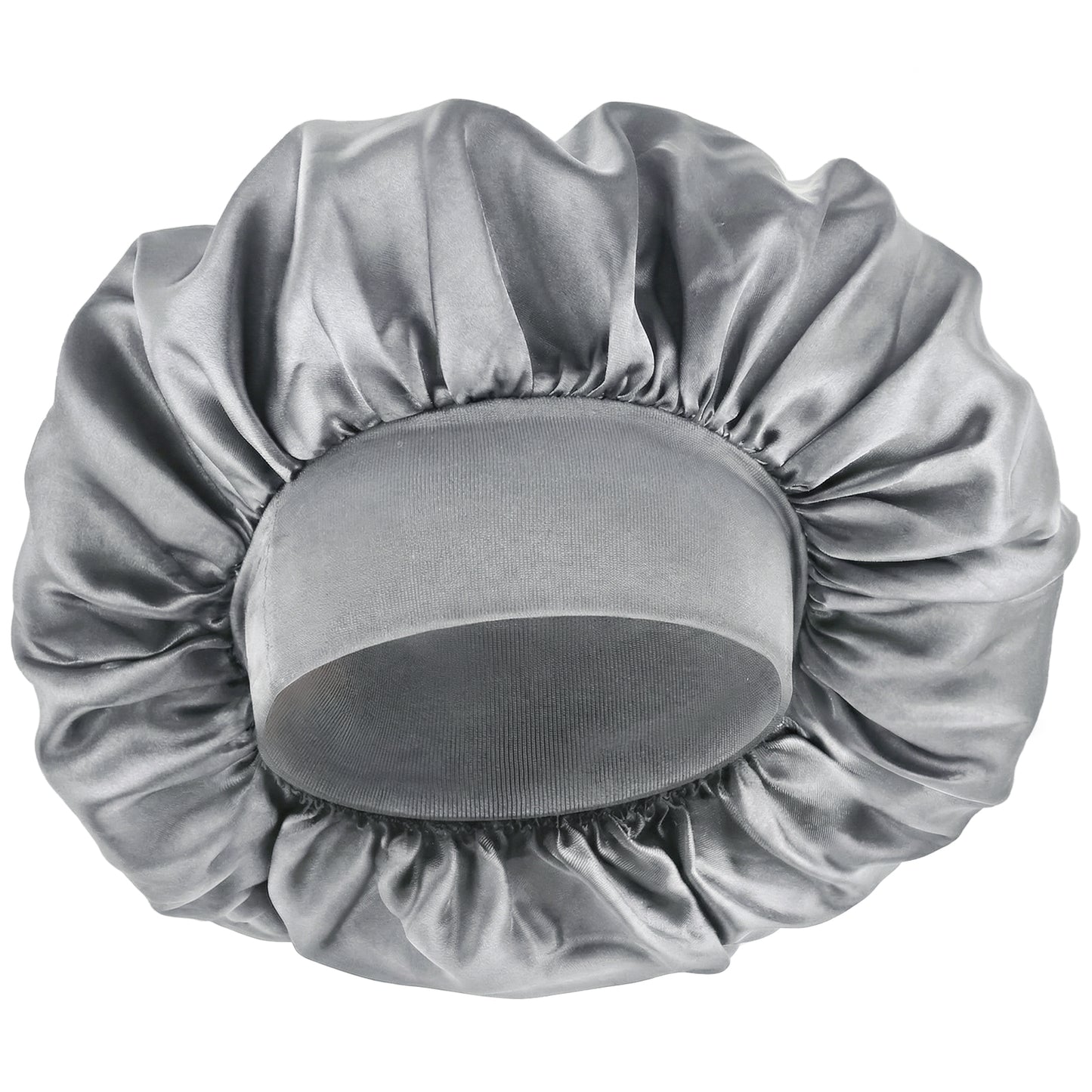 WLLHYF Silk Bonnet for Men, Satin Bonnet Single Layer Elastic Band Silk Sleep Cap Black Soft Adjustable Hair Cap Hair Wrap Large Bonnets for Women Sleeping (Silver)