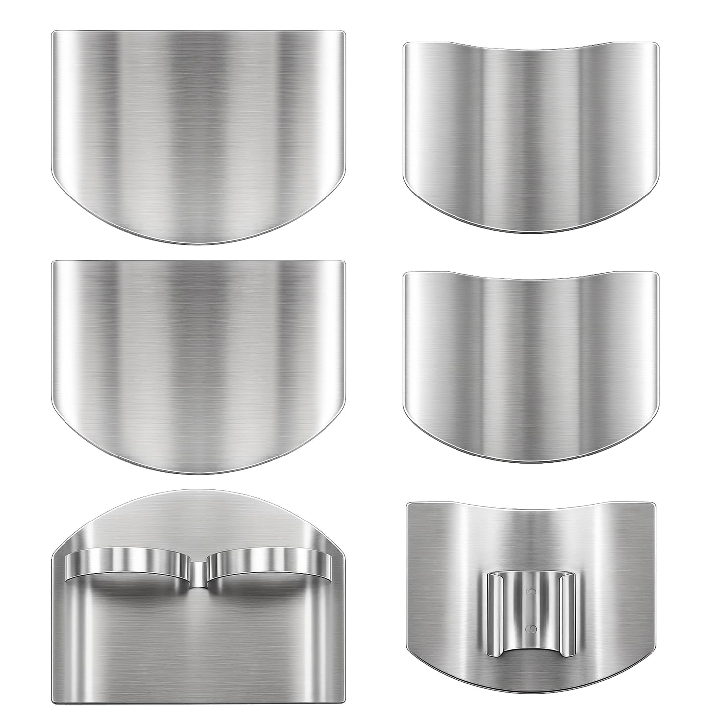 Wanmu Stainless Steel Finger Guards for Cutting, 6Pcs One & Double Finger Protectors, Adjustable Kitchen Hand Guard for Slicing Dicing Chopping Vegetables Fruits Meat