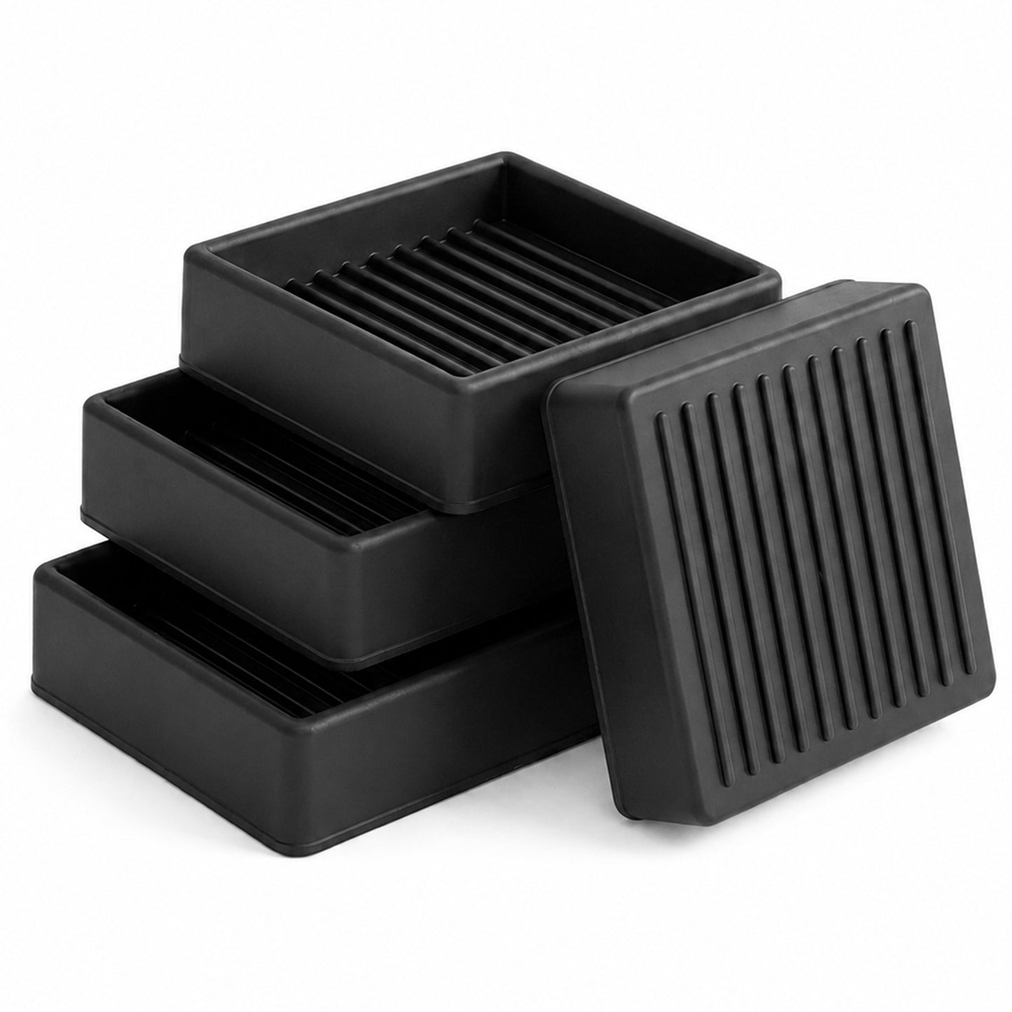 Wanmu 4 Pcs 2x2 Square Rubber Furniture Caster Cups Pads to Prevent Sliding