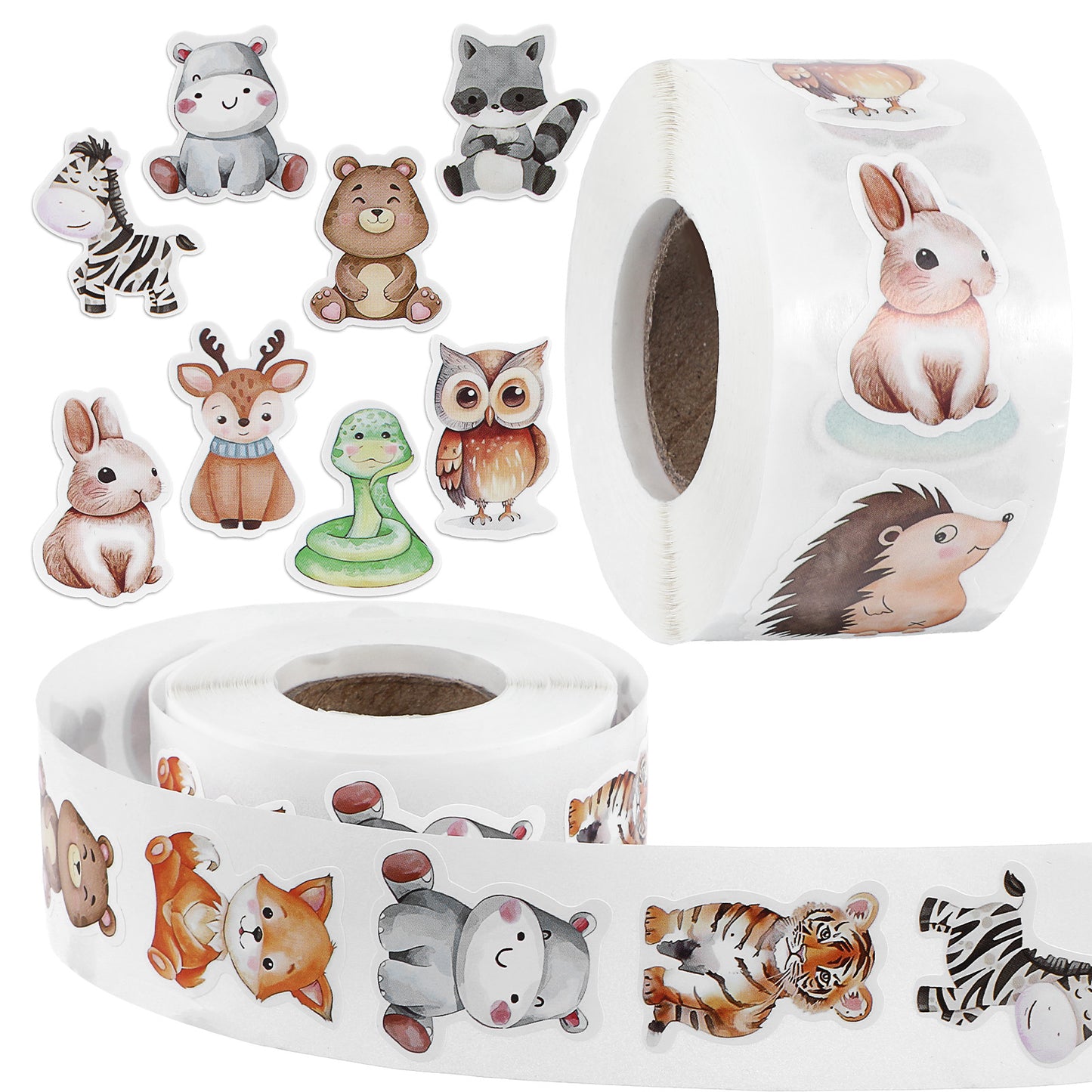1000pcs Animal Stickers for Kids 2 Roll Nature Stickers Cute Reward Stickers Adorable Incentives Roll Sticker for Teacher Reward School Supplies Incentives