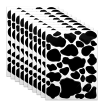 COMNICO Cow Print Stickers, 280 Pcs Self-Adhesive Vinyl Removable Cow Print Peel Cow Pattern Wall Decal Decor Waterproof Black Spot Sticker for Bedroom Living Room Home Wall
