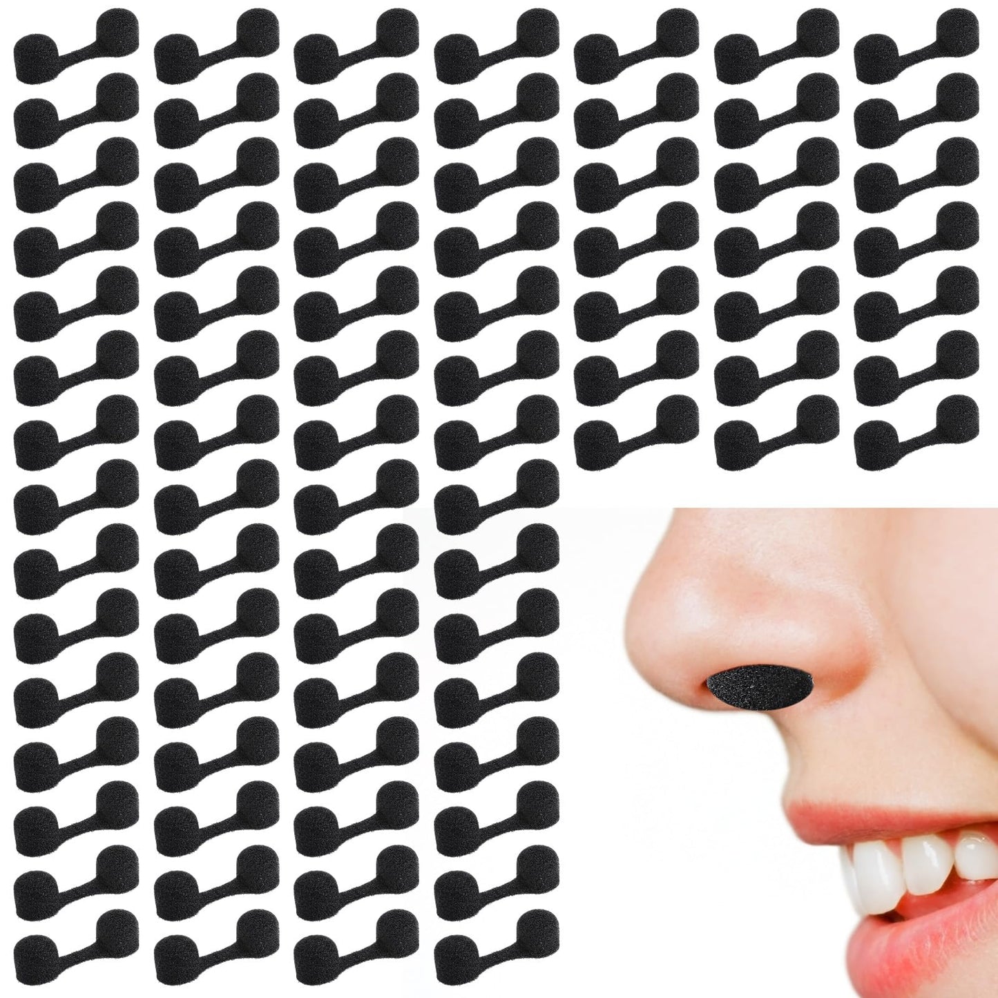 Dimeho 200 Pieces Nose Plug Filter Disposable Nose Dust Filters Bulk Sponge Nostril Filters for Spray Tanning Welding Dust Allergies DustConstruction Areas (Black)
