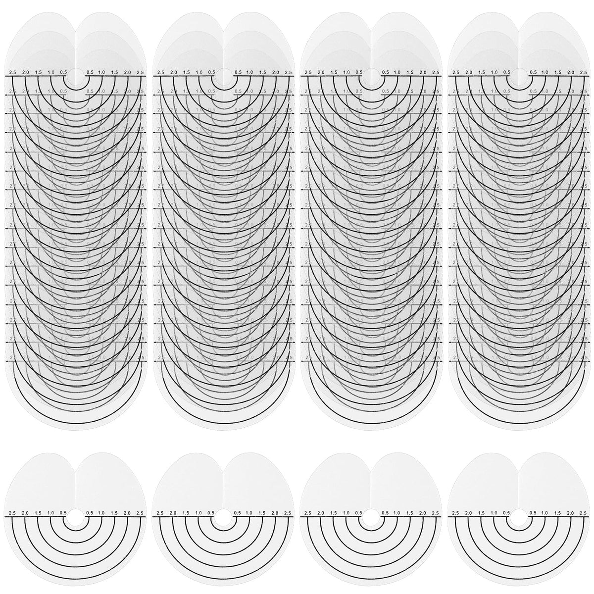Ptwola 100 Pcs Heat Shield Guards with scale Hair Extensions Shield Circular Round Single-hole Shield Fusion Glue Protector Templates Clear White Spacer Template for Hair Extension Bonding Using