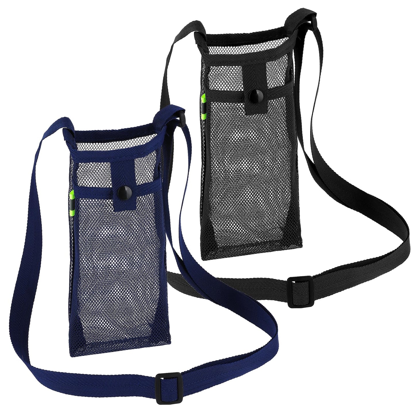 Dimeho 2 Pcs Water Bottle Holder Shoulder Strap Beach Bottle Bag Lightweight Water Bottle Sling Mesh Water Bottle Carrier Adjustable for Sports Gym Cycling Walking Travel