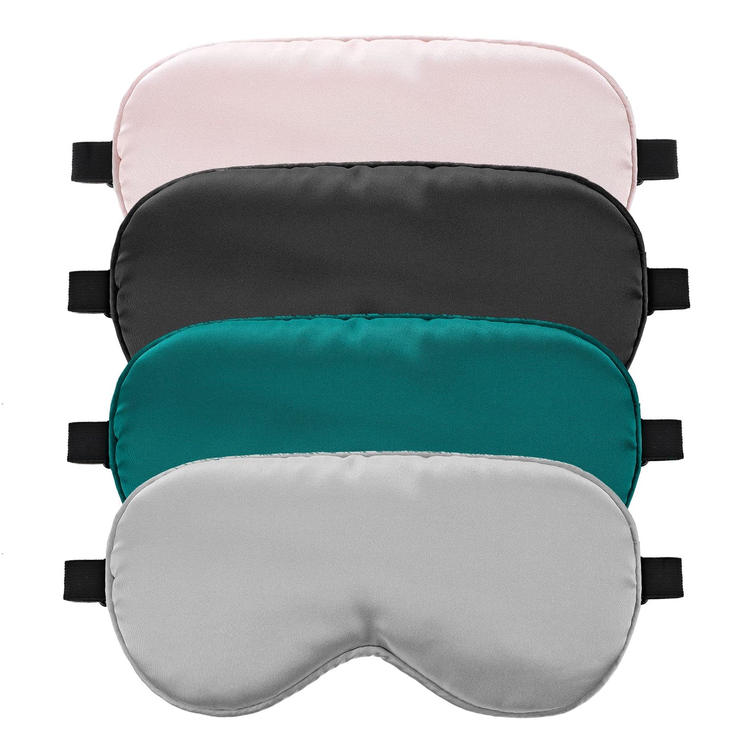4 Pack Plush Eye Mask Soft Sleeping Blindfold Eye Cover Comfortable Furry Faux Fur Sleeping Mask Satin Nap Night Eyeshade Cover Blocks Light Reduces Puffy Eyes for Women Men Gift (4 Colors)