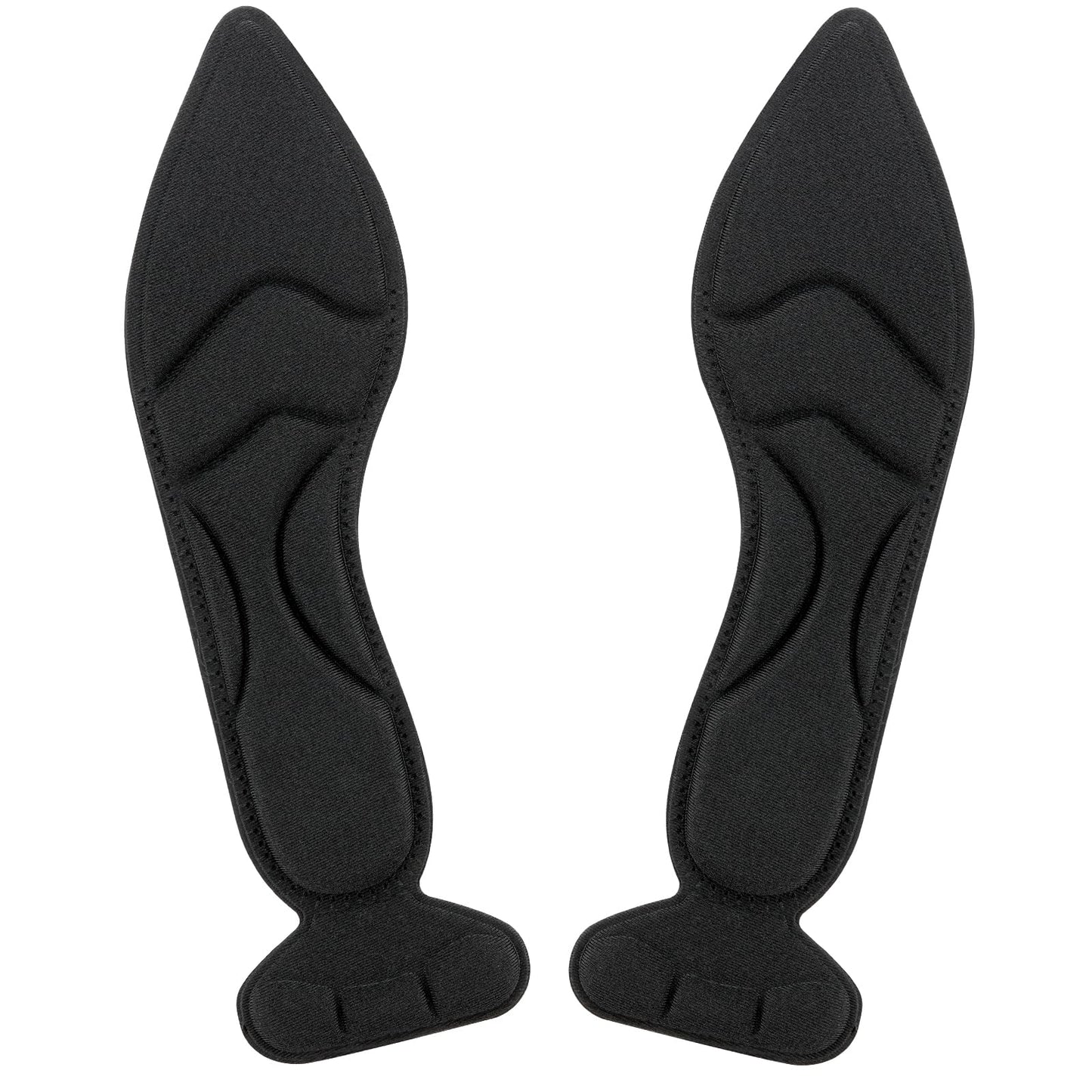 WLLHYF 1 Pair High Heel Shoe Insoles Breathable Sponge Foot Cushion Metatarsal Pads Heel Insoles with Heel Grips Boot Inserts for Women Loose Shoes Metatarsal Arch Foot Pain (Black)