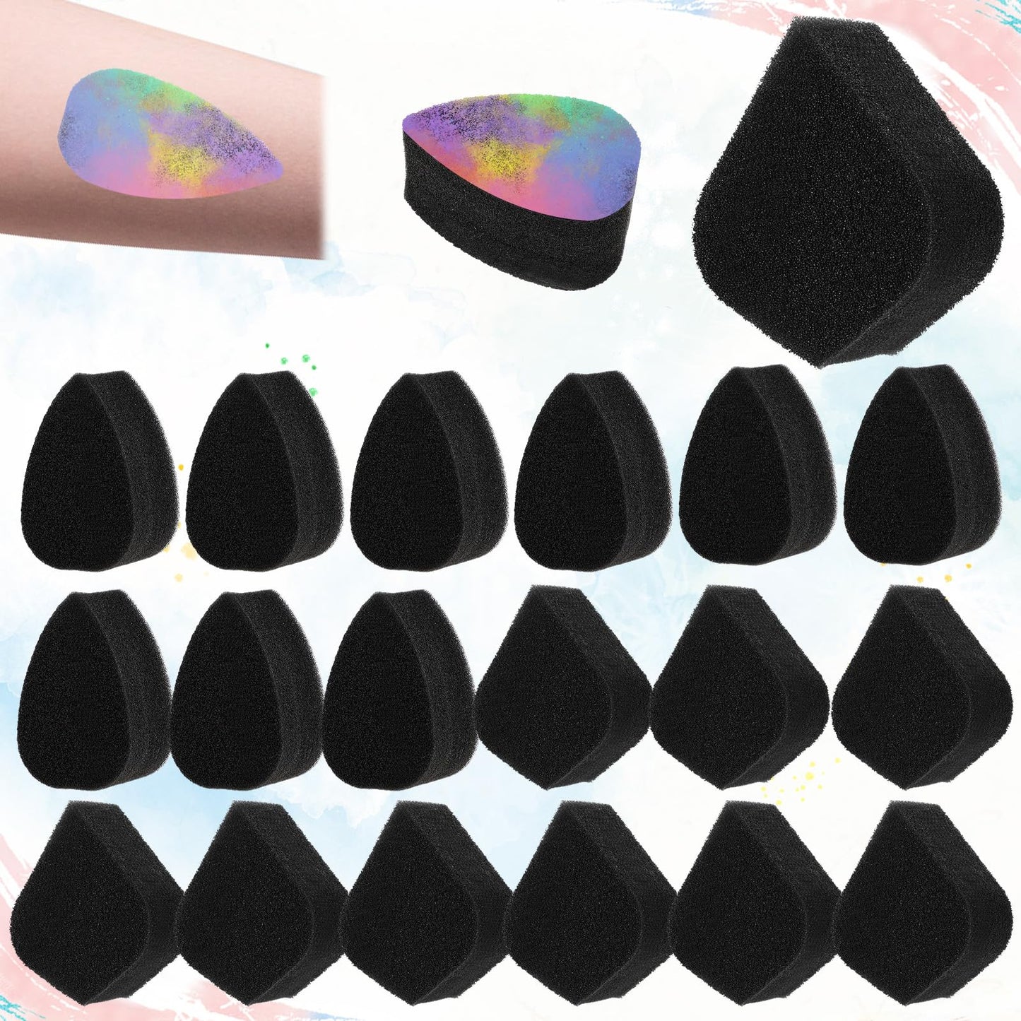 20 Pcs Makeup Sponge Face Paint High-Density Puff Soft Reusable Body Painting Sponge Petal Water Drop Cosmetic Sponge Cream Foundation Applicator for Art Work lean Concealer