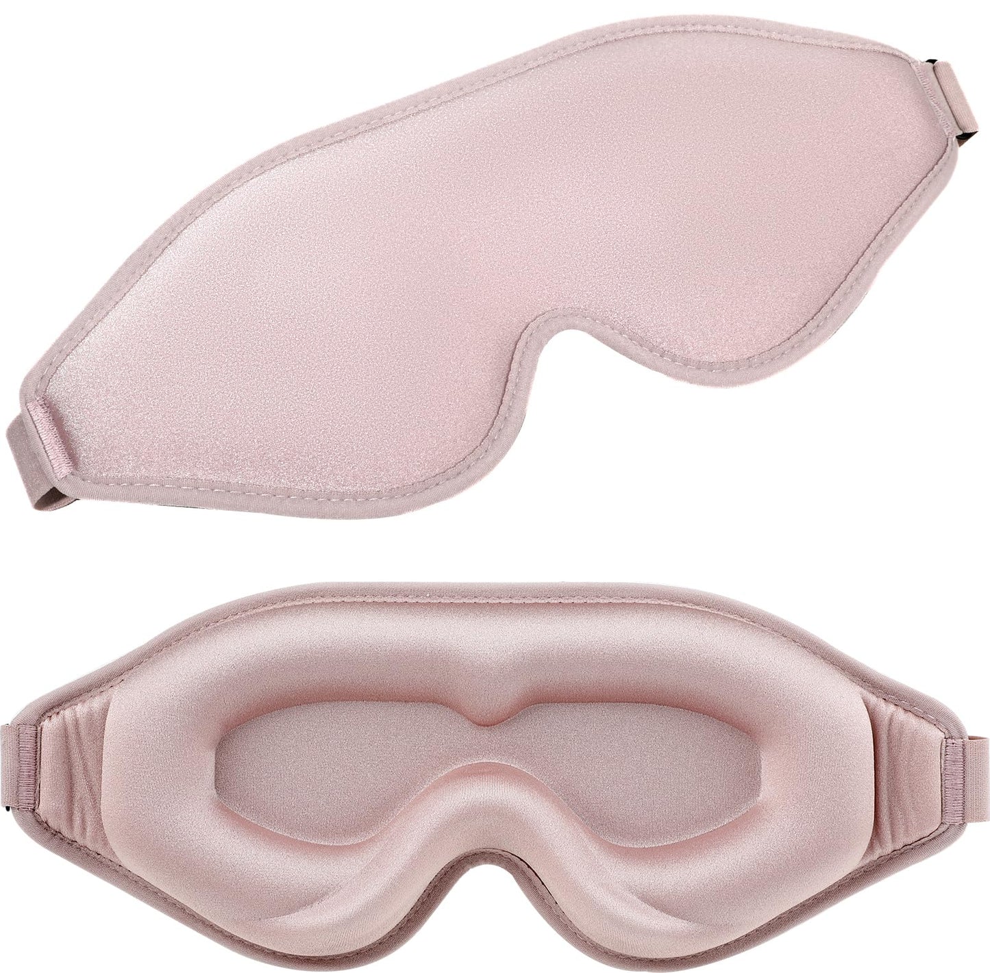 Sleep Mask, Eye Mask for Sleeping Light Blocking for Back and Side Sleeper, 3D Contoured Eye Covers for Sleeping, Soft Sleep Eye Mask with Adjustable Elastic Strap (Pink)