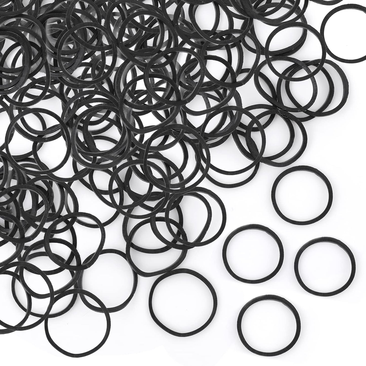Sibba 1000 Pcs Mini Rubber Bands Small Elastic Hair Ties Ropes for Toddler Women Girls Thin Tiny Band Braids Ponytails Holder for Wedding Hairstyle Accessory (Black)