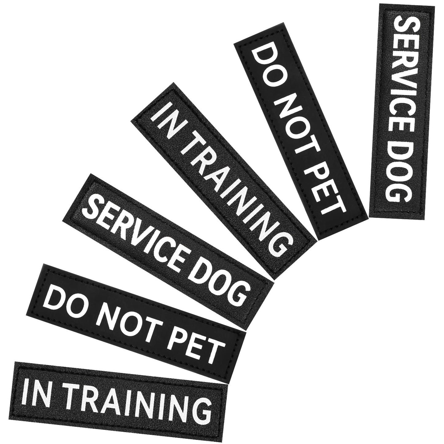 Wanmu Service Dog Patches, 6 Pcs Ask to Do Not Pet Patch Vest, Training Dog Patches with Hook and Loop Tape, Removable Patches for Dog Harness(1.1 × 0.7 Inch)