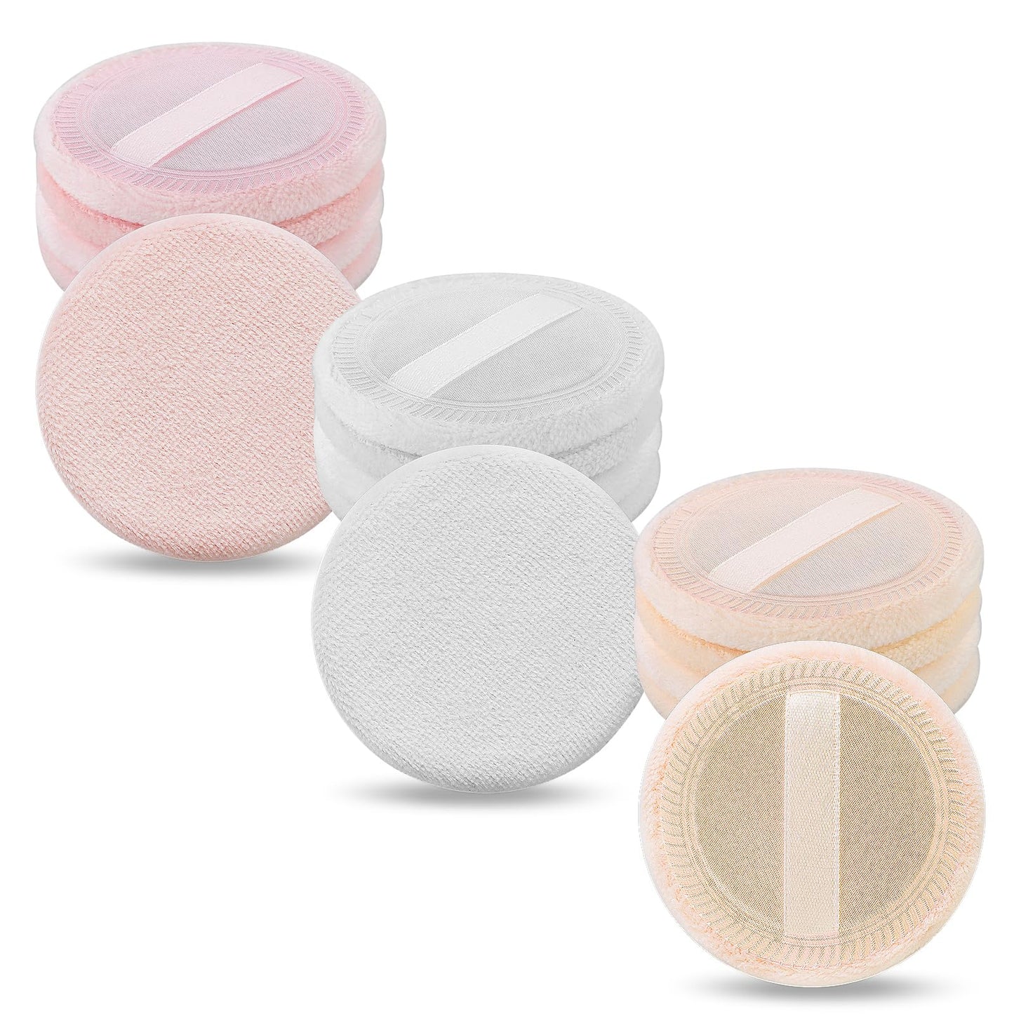 Sibba Beauty Sponges 12 PCS Skincare Loose Powder Puffs Makeup Concealer Face Container Pore Base Foundation Matte Finish Cosmetics Waterproof Long Lasting Mini Compact Pads Cushion Setting Women