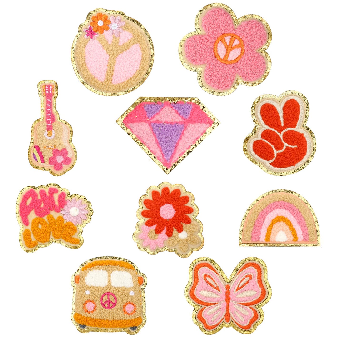 COMNICO Embroidered Patches, 10 Pcs Iron on Patches Boho Repair Patches Kit Sew on Embroidered Applique Cute DIY Crafts for Clothes Dress Pants Hats Jeans Backpack