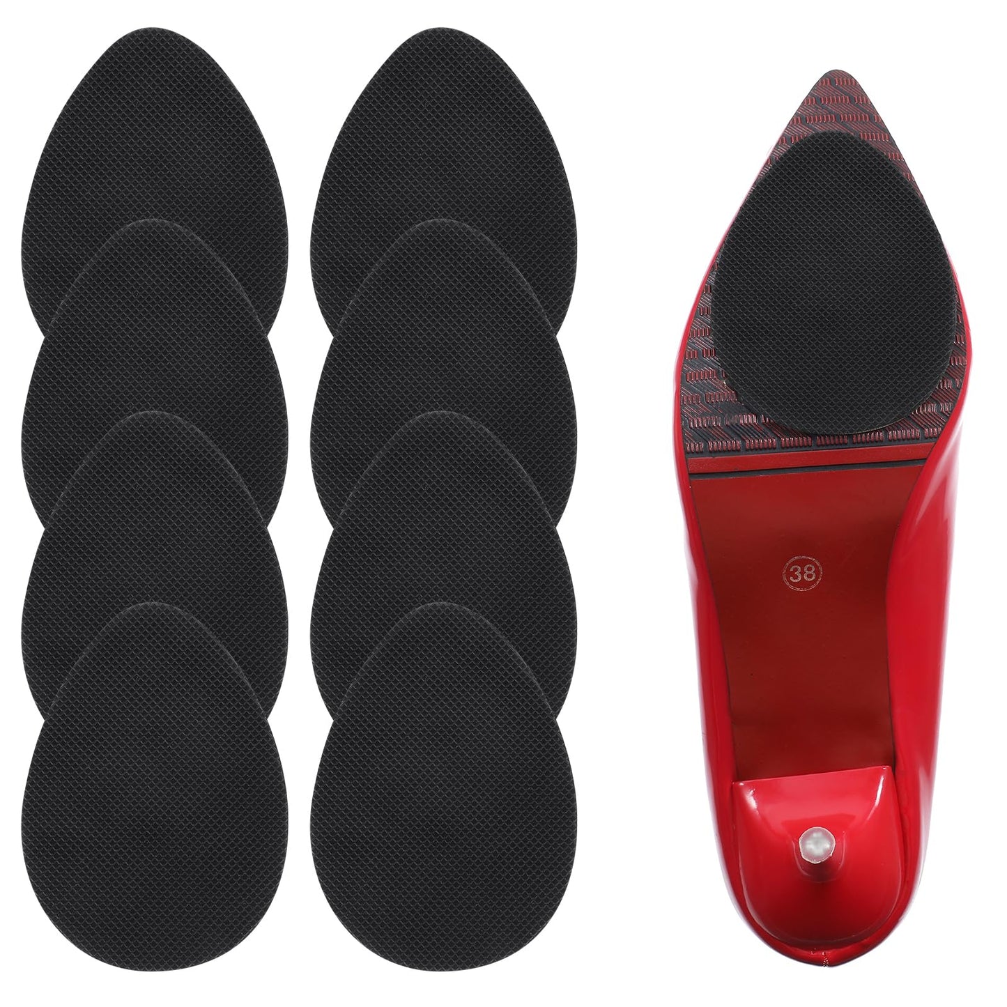 Sibba Non Slip Shoe Pads 8 Pcs Adhesive Shoes Grips Sole Protectors Bottom Insoles Rubber Stickers High Heels Non Skid Sole Protector Inserts Padding Accessories Sticking for Sneakers Slippers