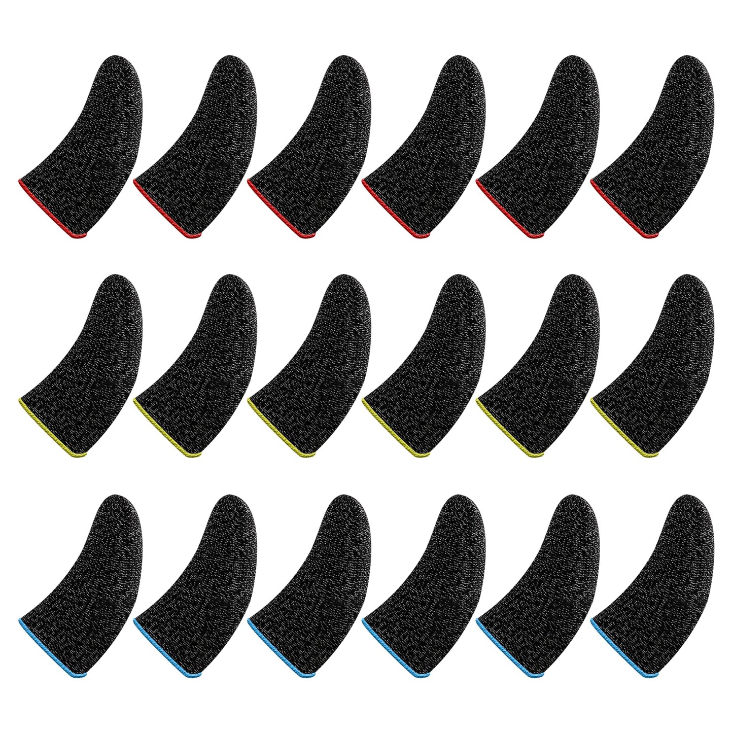 24Pcs Mobile Phone Gaming Finger Sleeves Thumb Sleeves for All Touchscreen Devices Silver Fiber Finger Protector Anti-Sweat Breathable Seamless Touchscreen Finger Cover for Phone Game