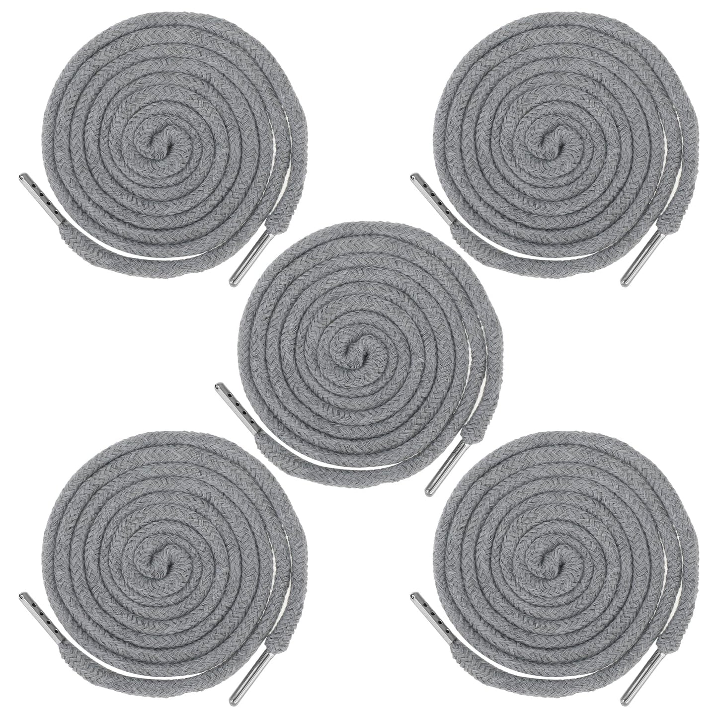 Dimeho 5PCS Drawstring Cords Replacement 51 Inches Waist String Hoodie Hood Cord for Shorts Pants Sweatpants Sweatshirt Jackets Coats Bag (Black)(Grey)