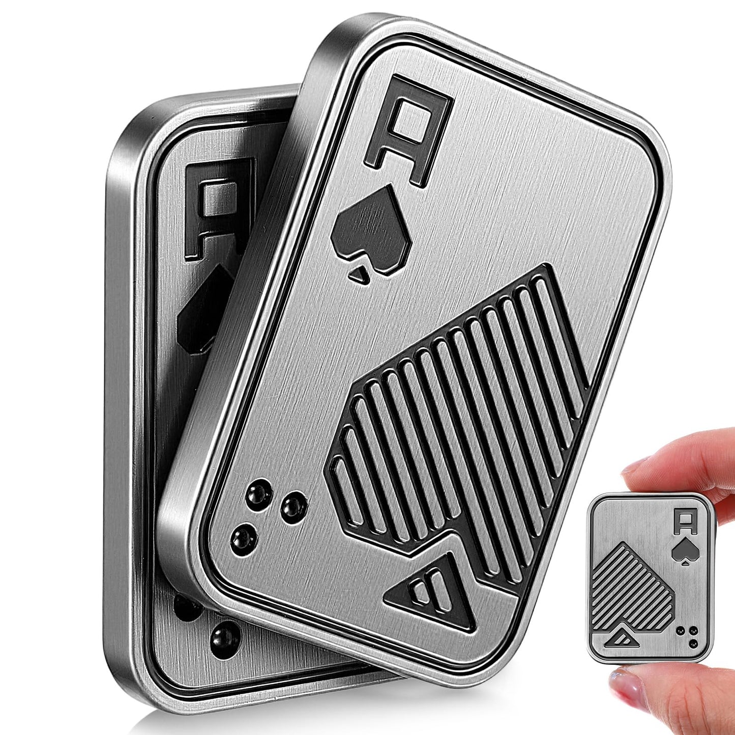FNANJWQ Fidget Slider Fidget Toys Adults, Metal Poker Push Card, Cool Gadget Office Desk Toy, Relieve Stress Anxiety ADHD, Gift for Stress Relief Boyfriend Husband and Father