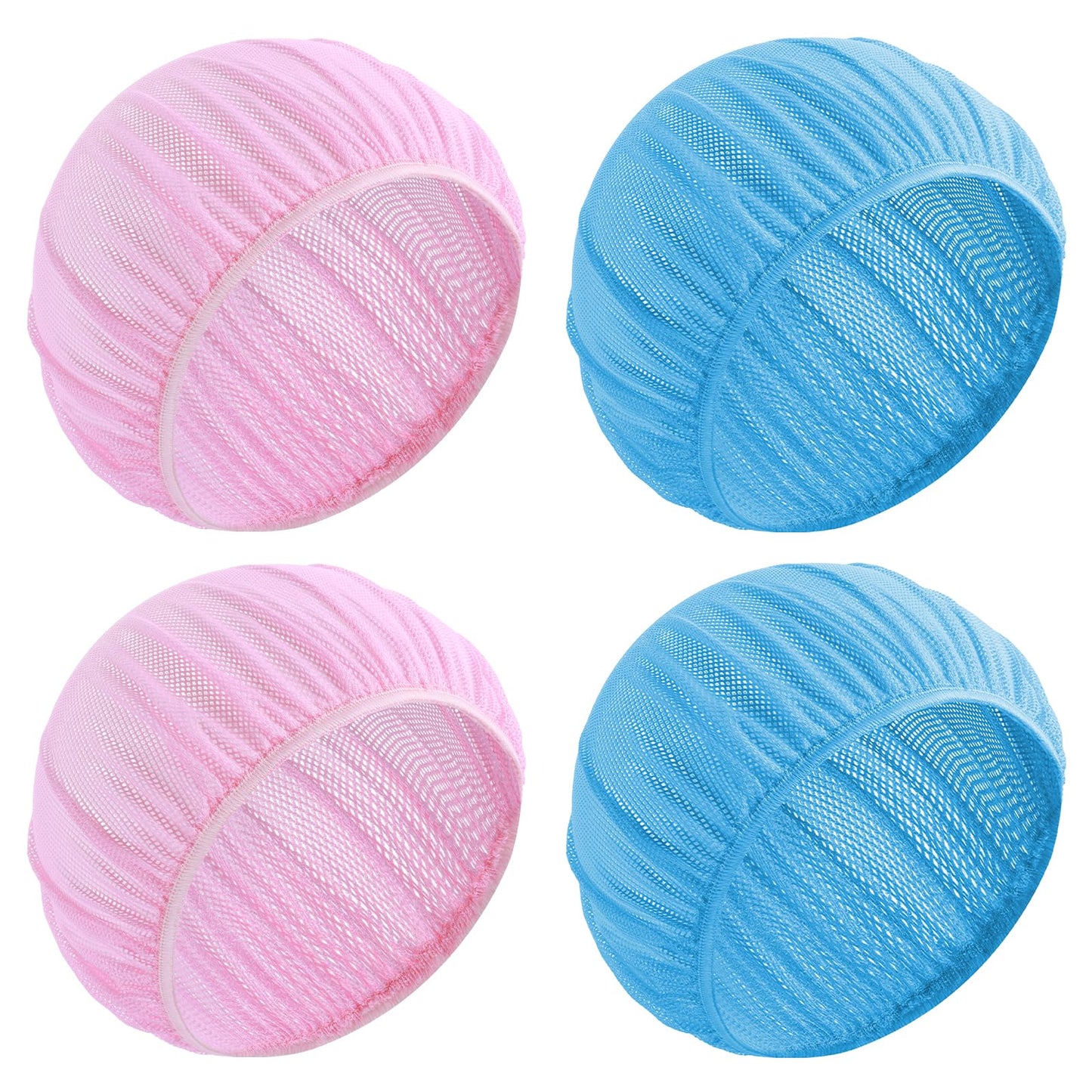 Dimeho 4 Pcs Mesh Sleep Bonnets Night Sleep Cap Hair Net for Sleeping Wig Cap Sleep Caps for Women (UK, Alpha, One Size, Pink/Blue)