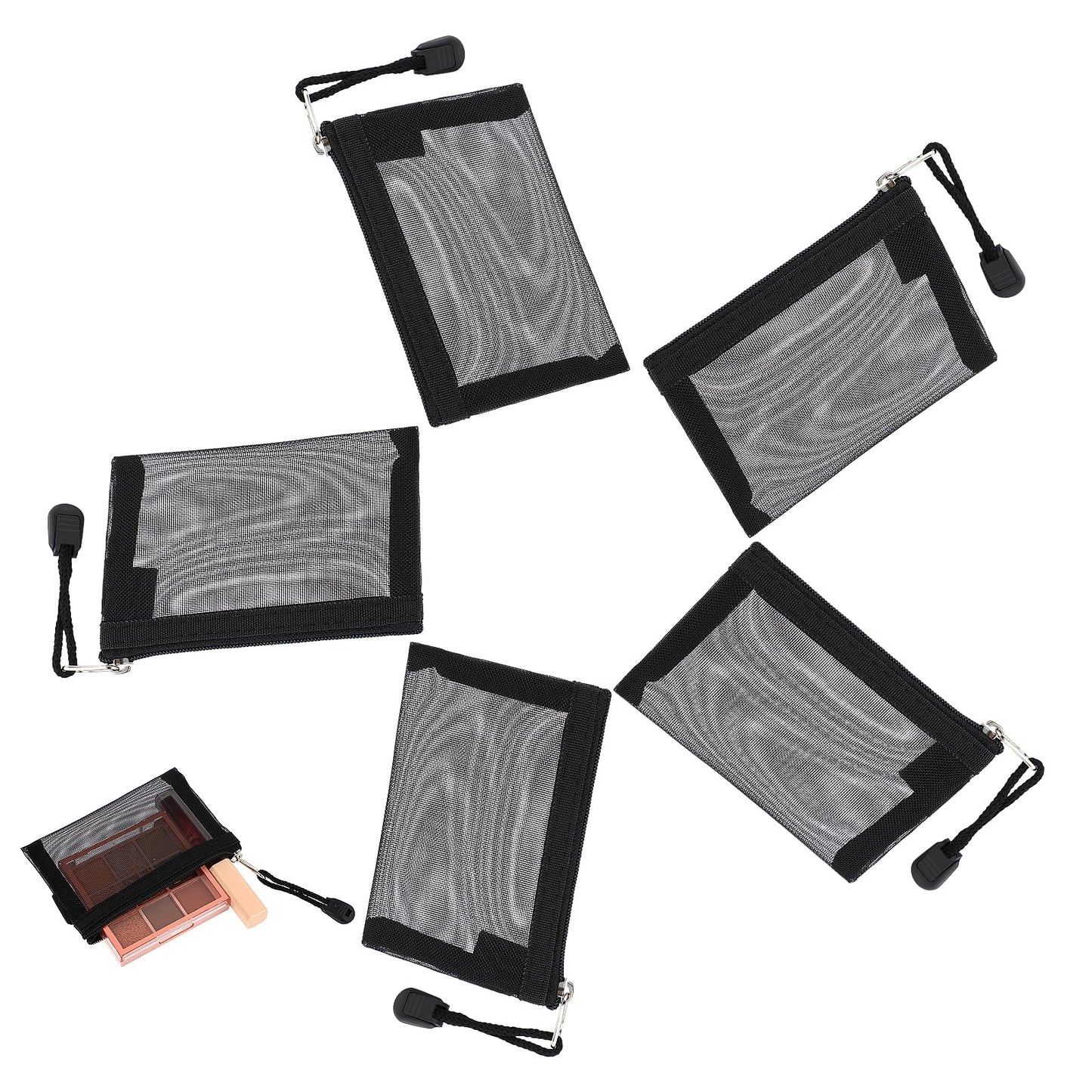 Sibba Toiletry Bag 5 PCS Make Up Bags for Traveling Car Organization Pouch Skincare Purse Cosmetic Accessories Small Skin Care Case Organizer with Zipper Travel Pouches Women