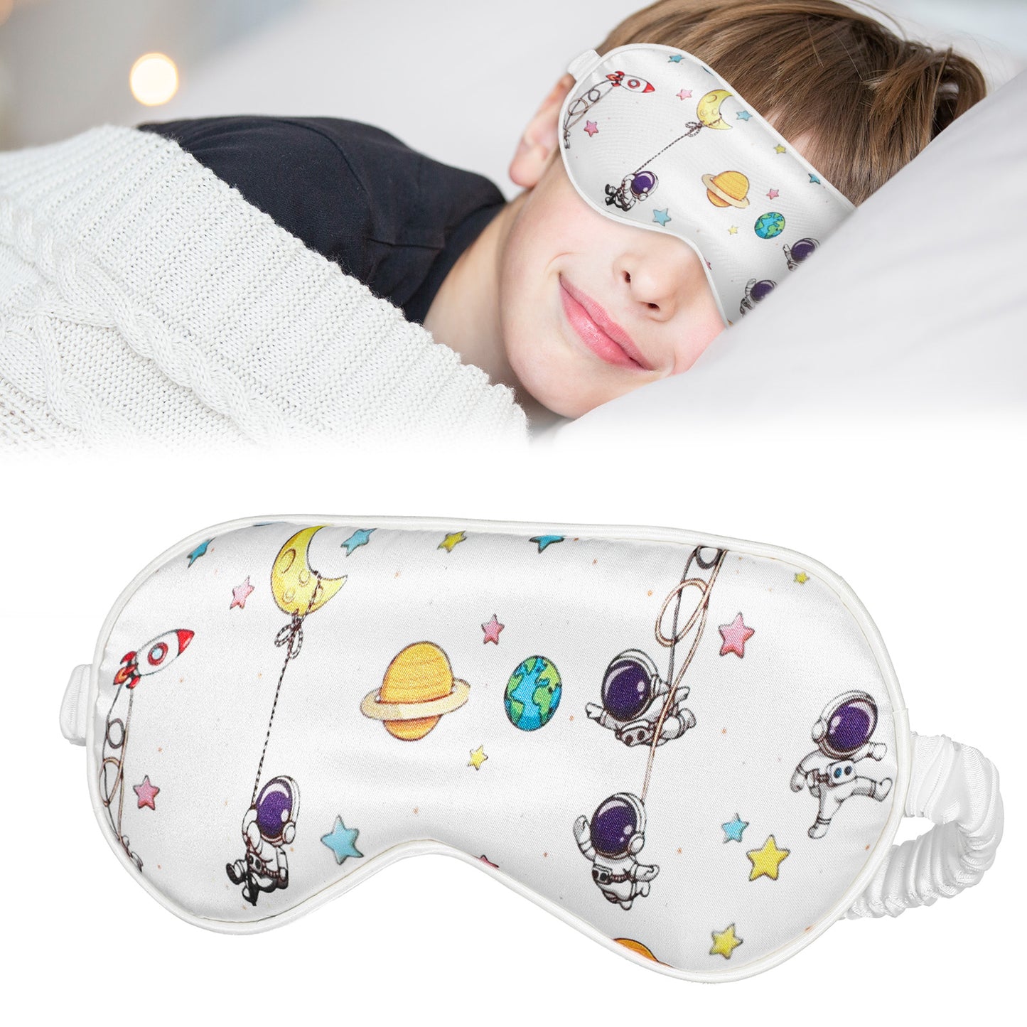 Sleep Mask for Side Sleeper Women Men Eye Mask for Sleeping Light Blocking Soft Breathable Sleeping Mask with Elastic Strap Cute Cartoon Cool Kawaii Sleep Mask for Boys Girl Travel Gift Nap Meditation