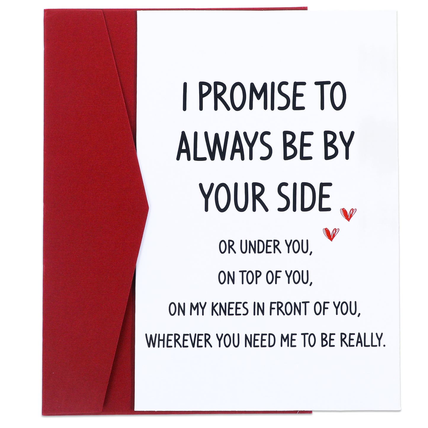 COMNICO Funny Anniversary Card, 2Pcs I Promise to Always Be By Your Side Card With Envelope Romantic Creative Card Happy Gifts for Husband Boyfriend Anniversary Aday Gift Ideas from Wife Girlfriend