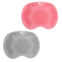 2Pcs Shower Foot Scrubber Mat Back Exfoliating Washer Bath Wash Pad Brush Wall Mounted Slip Suction Cups Massage Cushion for Men Women Body Cleaner Eliminate Calluses Dead Skin