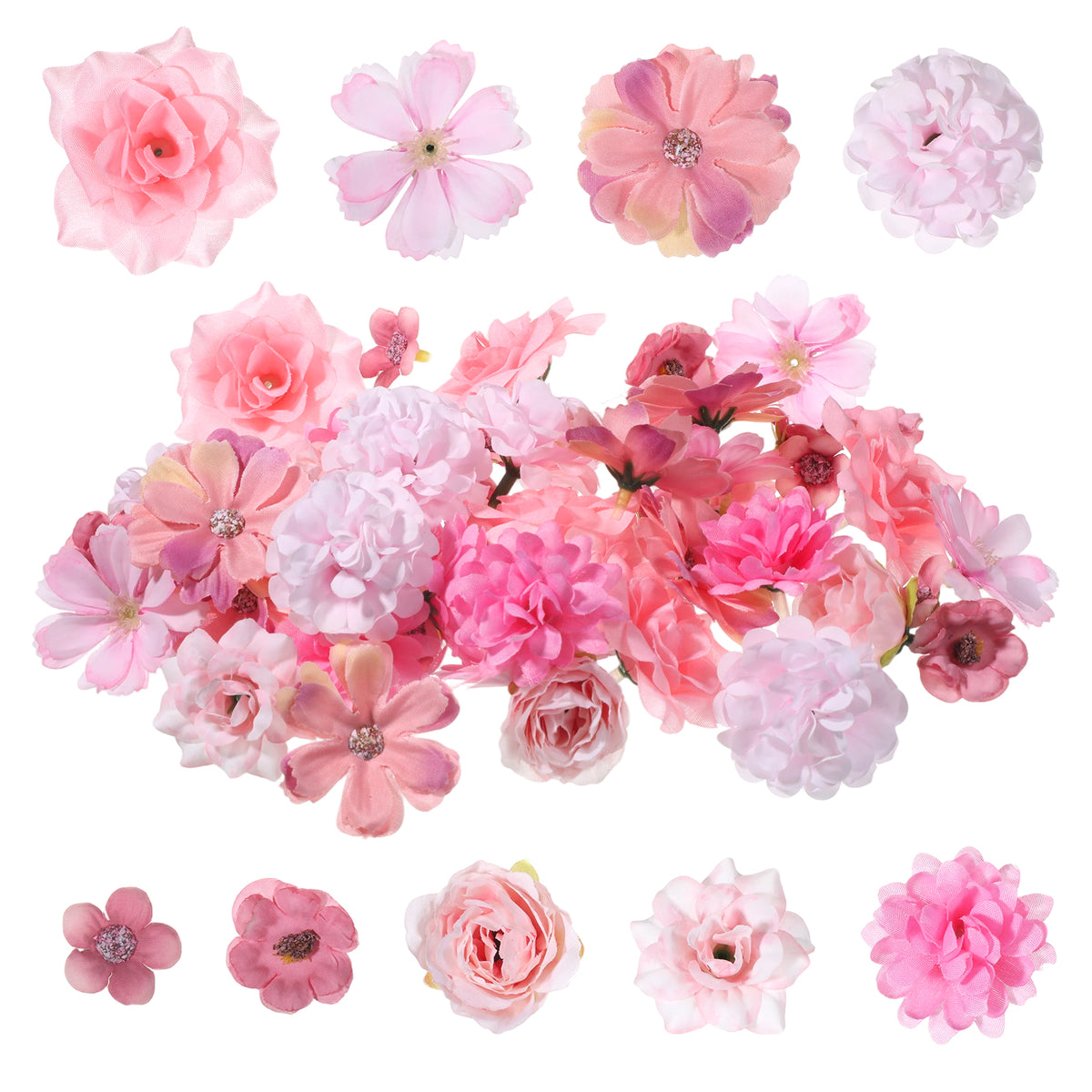 WLLHYF 50 PCS Faux Flowers Heads Artificial Flower Heads Small Silk Flowers
