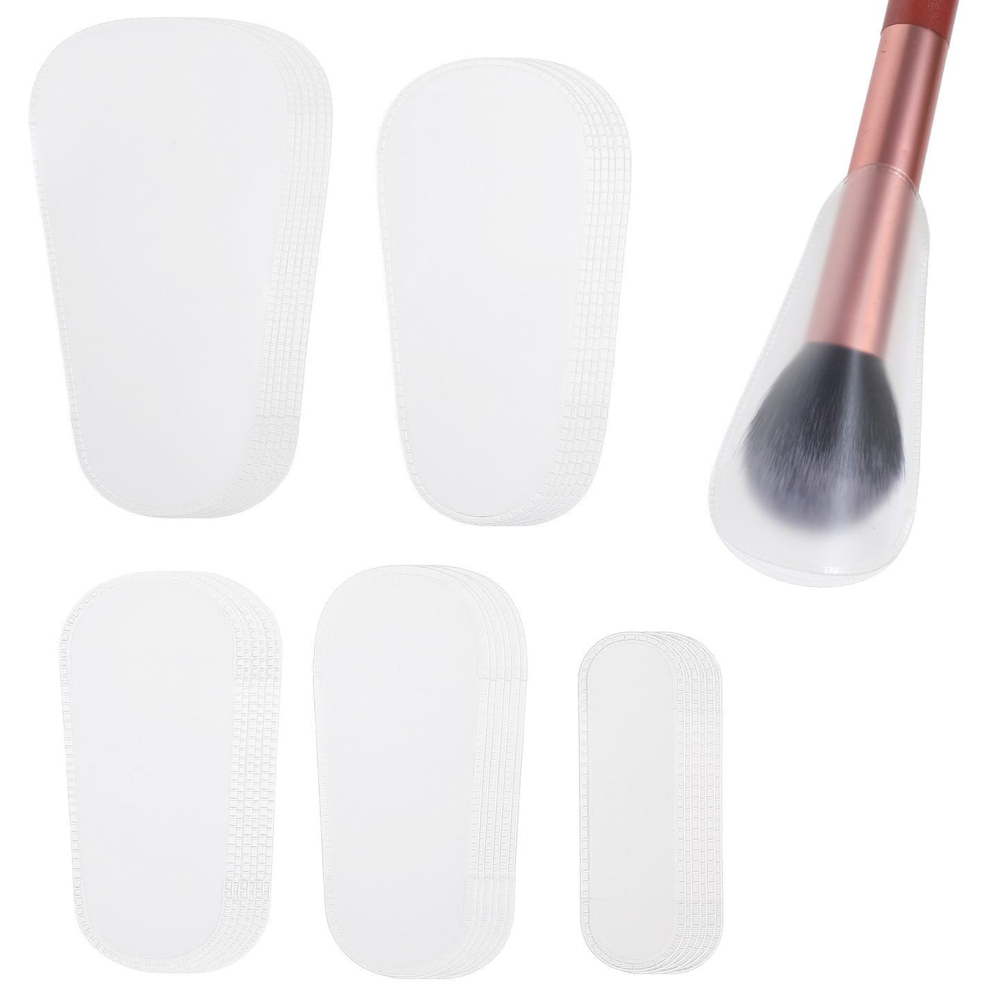 30 Pcs Makeup Brush Covers 5 Sizes Portable Clear Make up Brush Protective Dustproof Makeup Brushes Protector Sleeves Lightweight Durable Plastic Brushes Guards for Travel Daily Storage Organizer Home