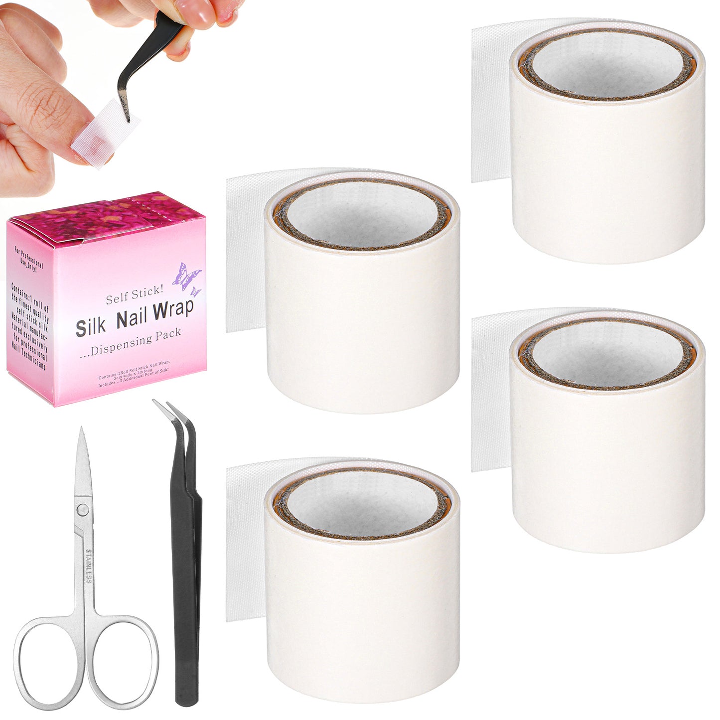 COMNICO Silk Nail Wrap Roll Self Adhesive Nail Repair Tape