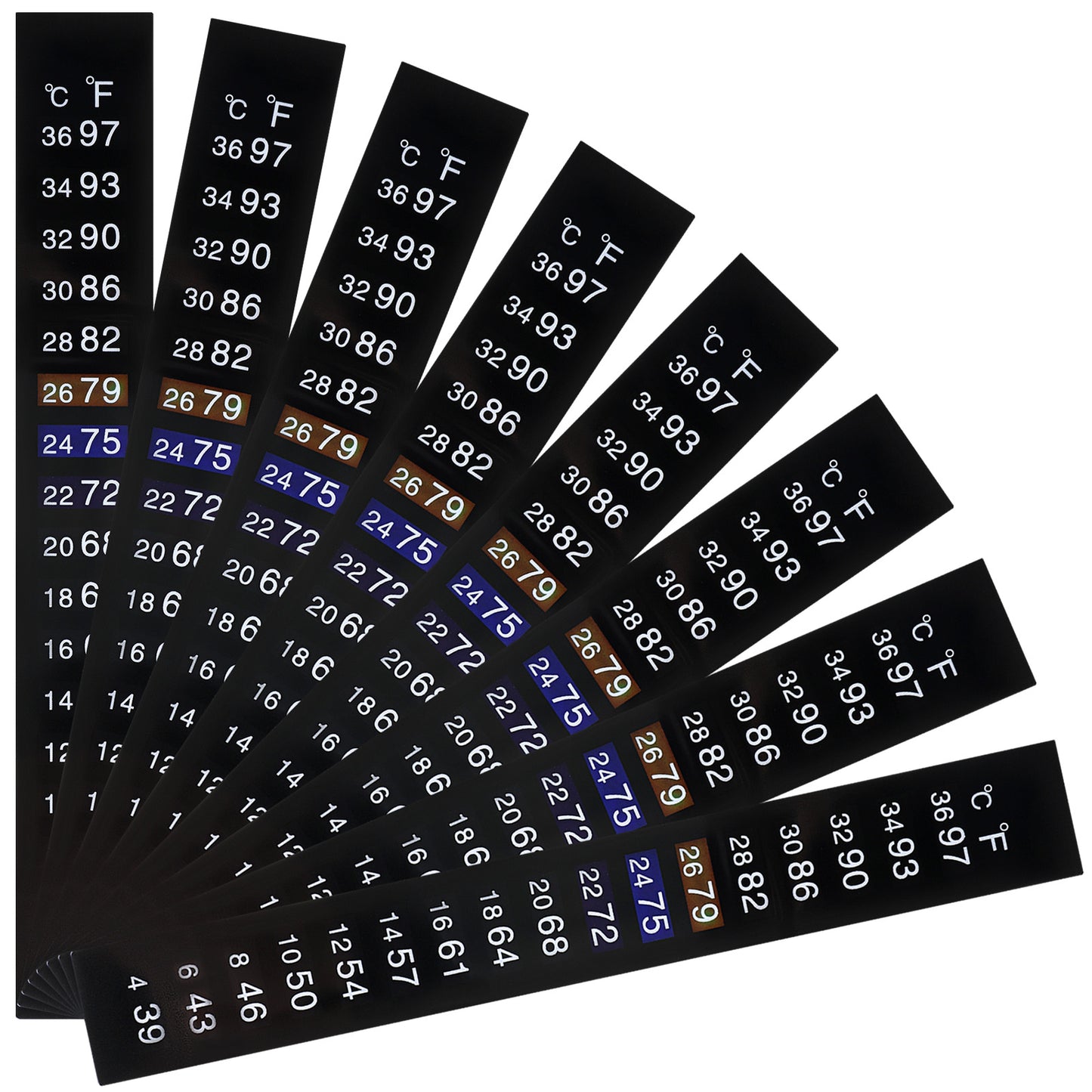 8 Pcs Aquarium Thermometer Strip Adhesive Temperature Test Strips Water Temperature Thermometer Sticker Stick on Aquarium Strips Display for Fish Tank Aquariums Brewing Wine Beer 39-97℉/4 to 36℃