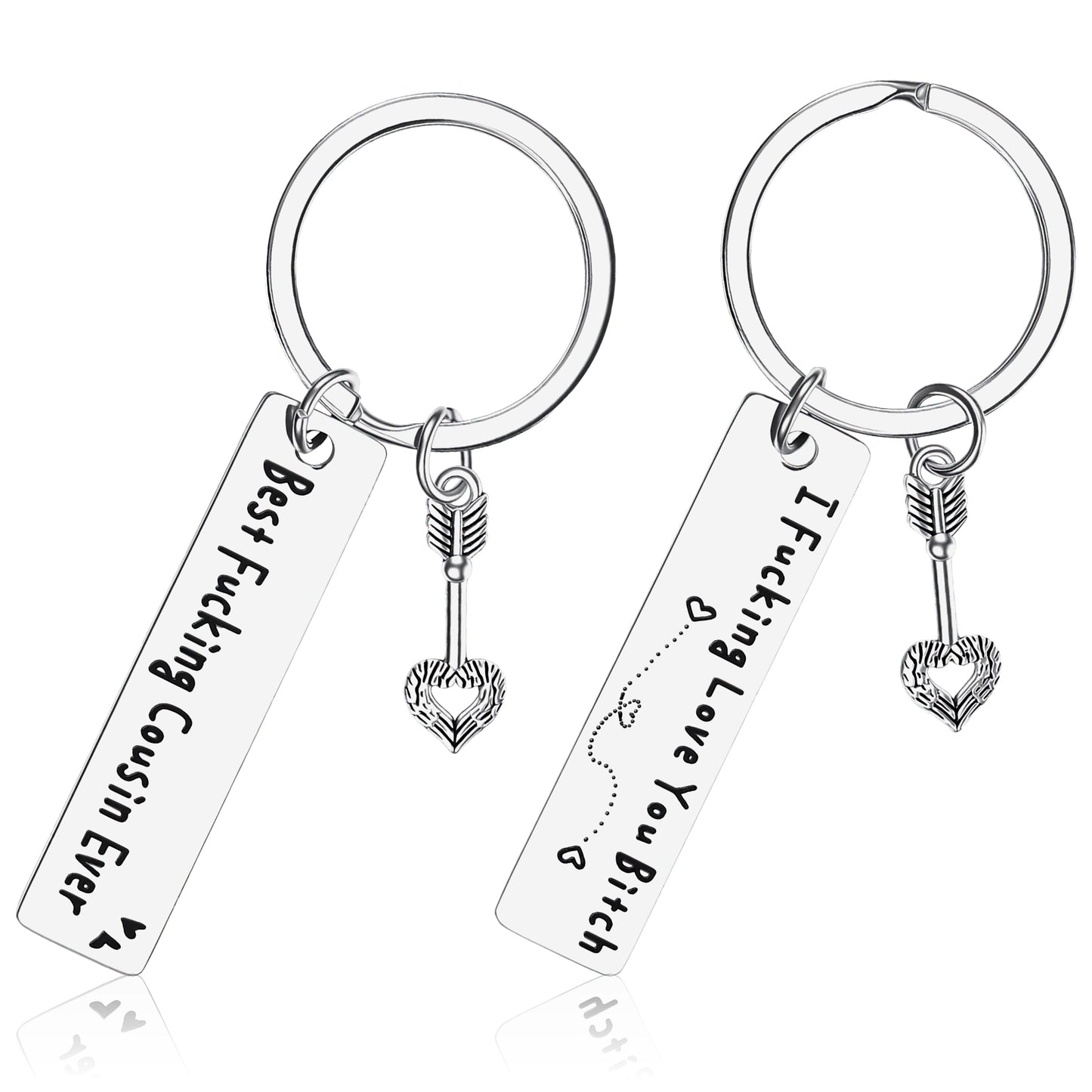 KFHENSOMR Best Friend Keychain for Women, Engraved Stainless Steel Keychain, Funny Birthday & Friendship Gift for Bestie,Women, Sister, Best Friends