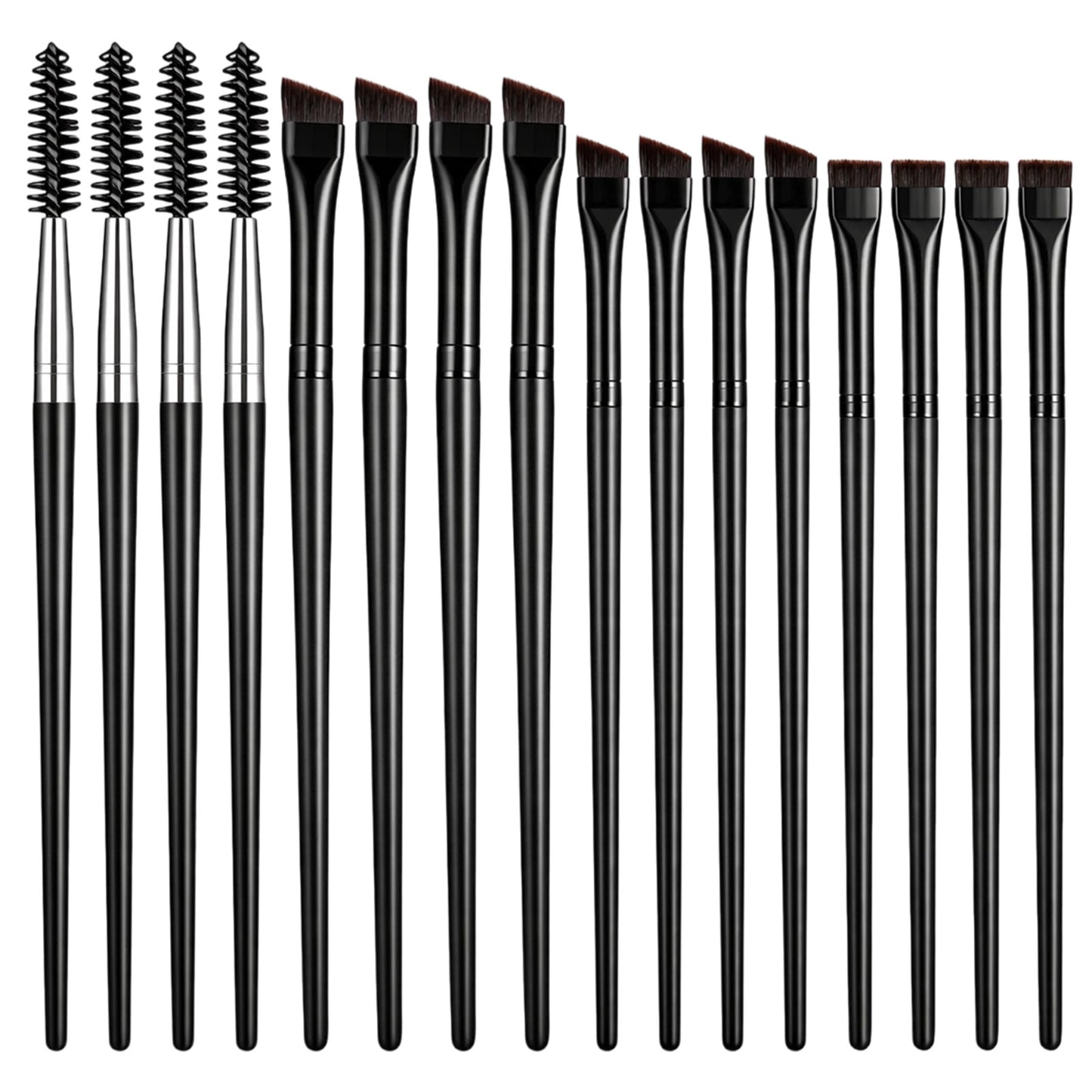 Hadnves 16pcs Eyeliner Brush Brow Brush Set Angled Spoolie Eyebrow Brushes Premium Slanted Thin Flat Makeup Fine Point EyelinerBrush Eye Makeup Tool for Precise Brow Brushing Shaping Filling