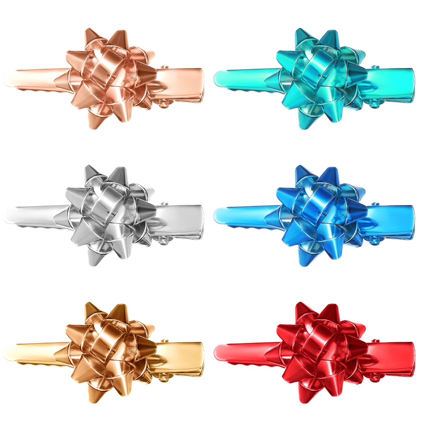 6PCS Christmas Hair Clips for Women Duck Billed Clips Christmas Hair Accessories Small Claw Clips Festive Holiday Hairpin Christmas Barrettes Outfits for Party Girl Thick Styling Cutting