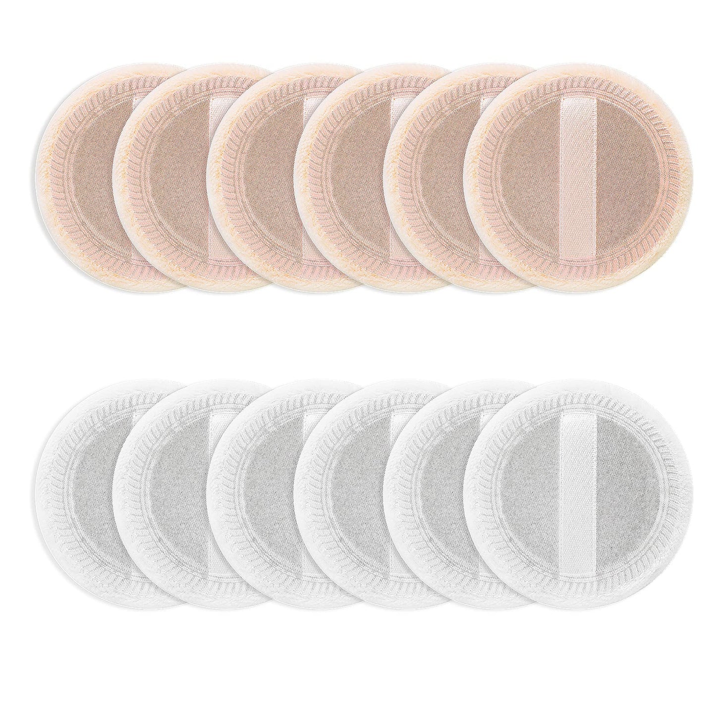 Sibba Beauty Blender Makeup Sponge 12 PCS Fluffy Make Up Foundation Applicator Face Blending Setting Pads Cosmetics Matte Loose Powder Body Paint Wet Dry Application Brushes (white/skin color)