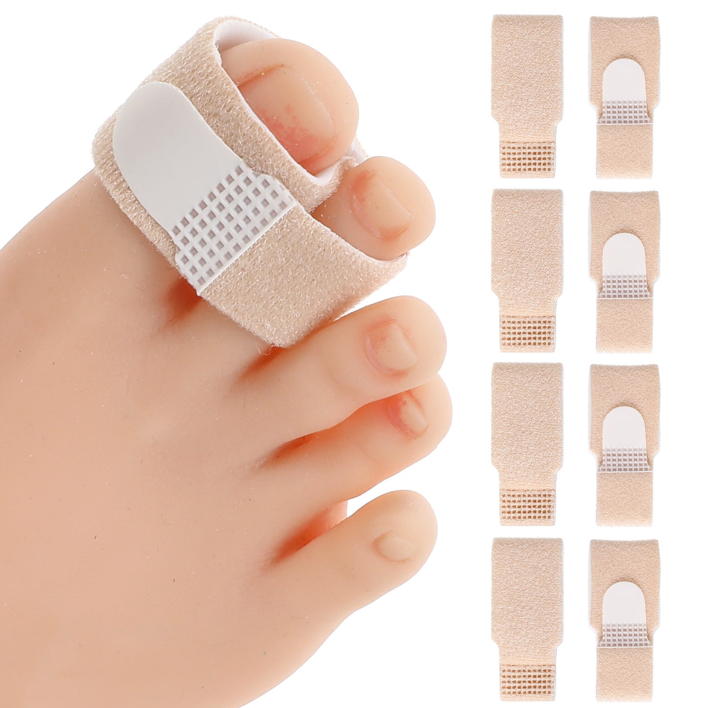Wanmu 15 Pack Hammer Toe Straightener, Fabric Hammer Toe Corrector for Women & Men Reusable Fabric Buddy Toes Wraps Bandages Protectors for Bent, Curled, Crooked, Claw, Hammers Toes