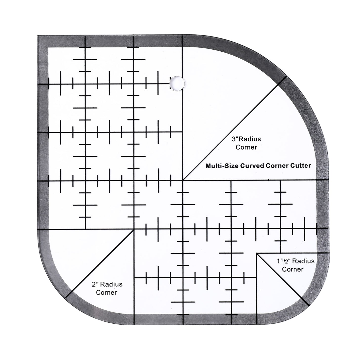 Sibba Sewing Curved Corner Cutter Quilt Ruler Transparent PVC Sewing Rulers Radius Corner Right Angle Template Patchwork Quilting Ruler Templates Stitching Tools for Fabric Cutting Craft DIY Supplies